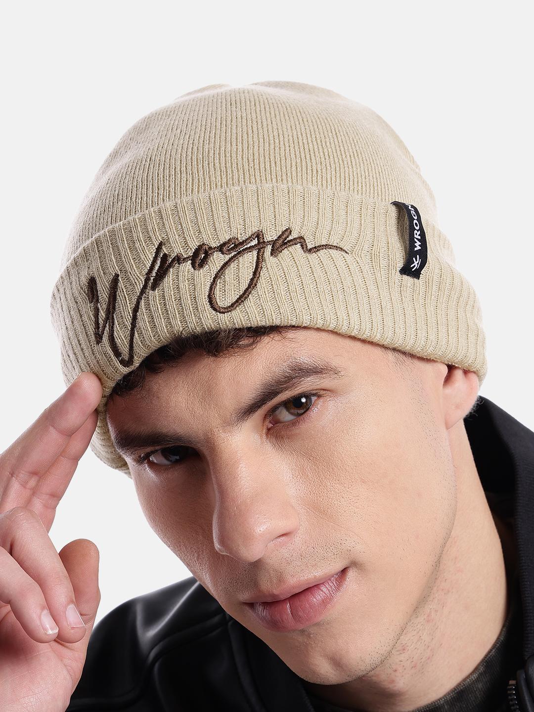 Buy WROGN Unisex Brand Logo Embroidered Acrylic Beanie - - Accessories for Unisex