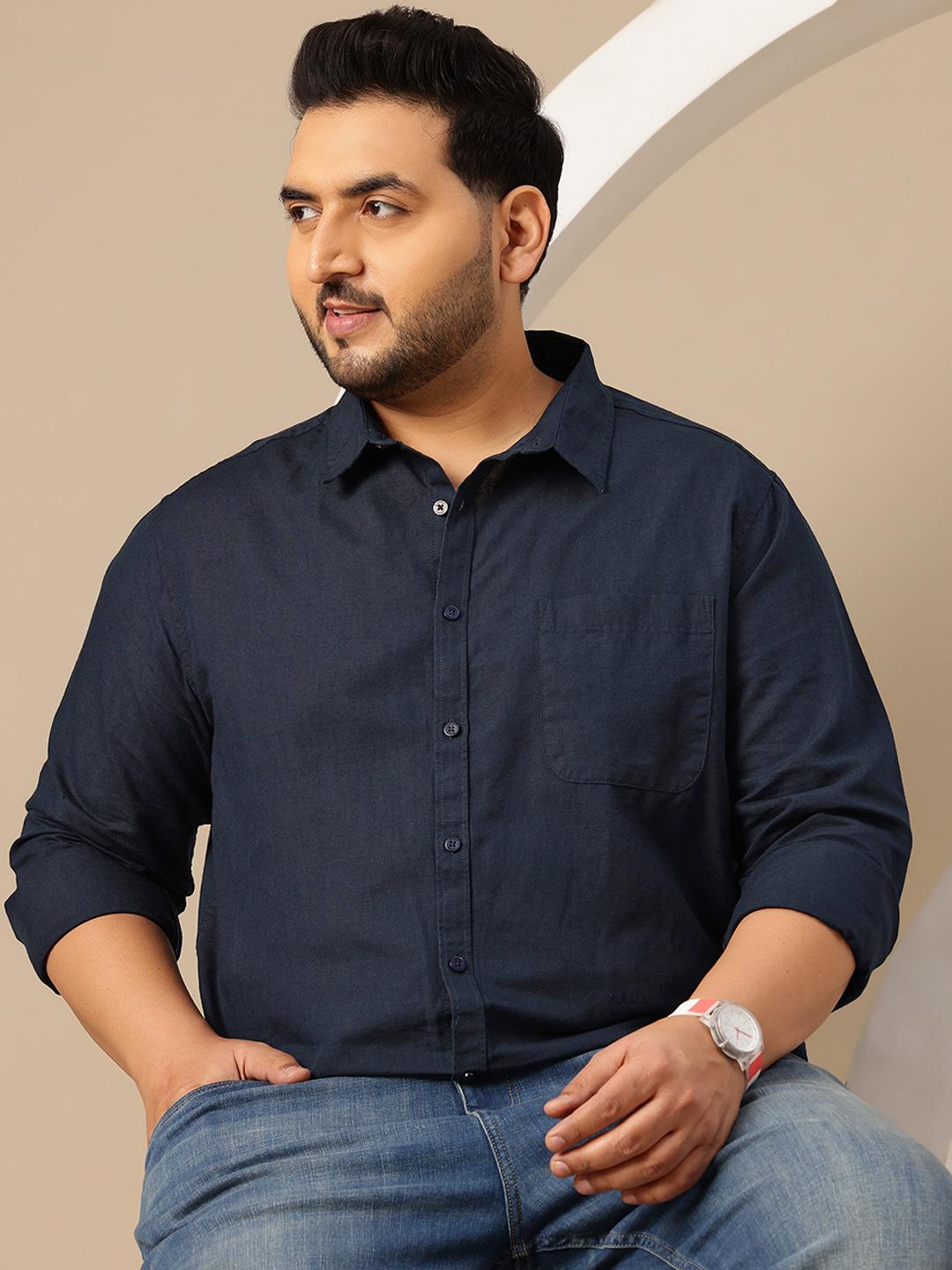 Sztori Plus Size Spread Collar Shirt