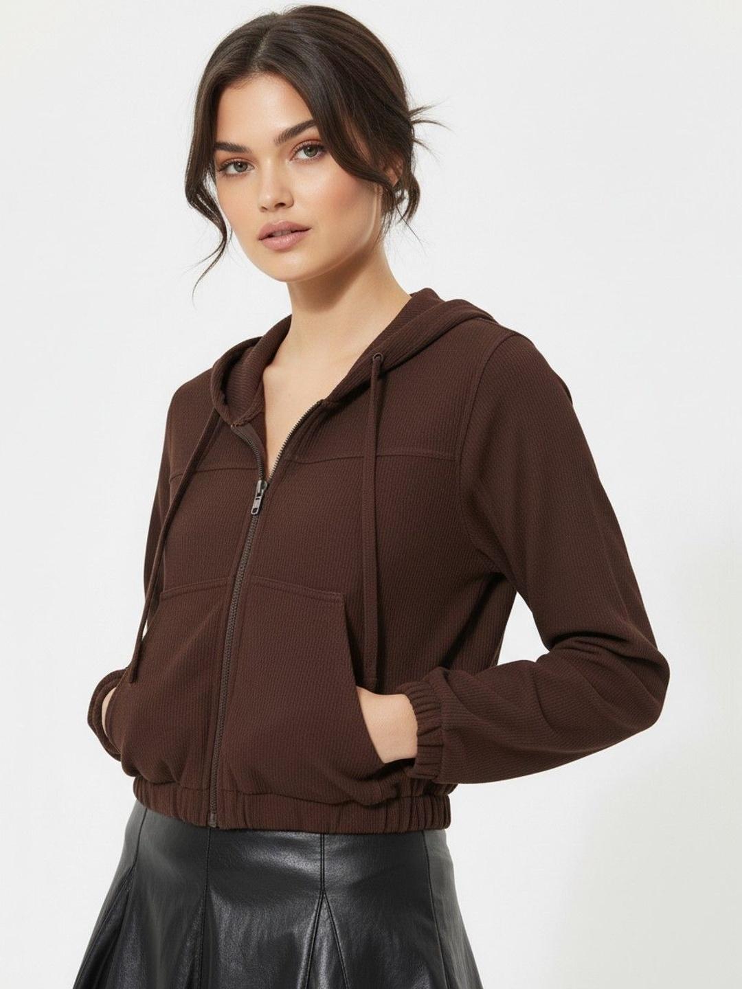 glitchez Women Lightweight Crop Bomber Jacket