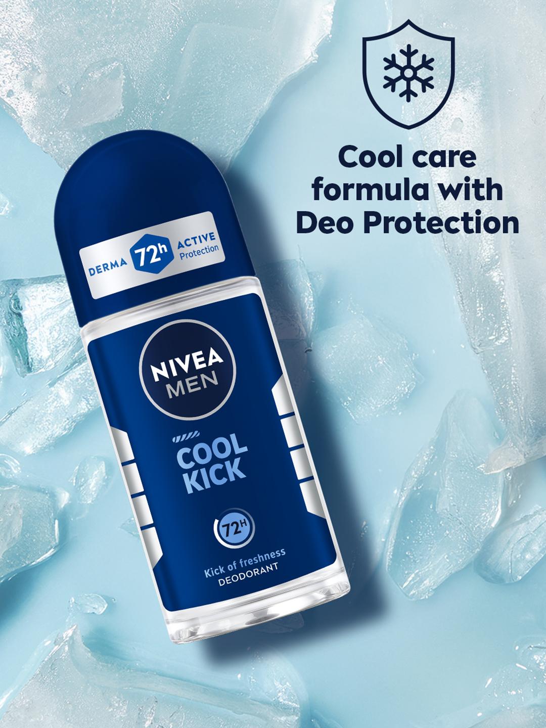 Buy NIVEA Men Cool Kick Antiperspirant Deo 72H Protection Roll On Underarm Deodorant 50ml - - Personal Care for Men