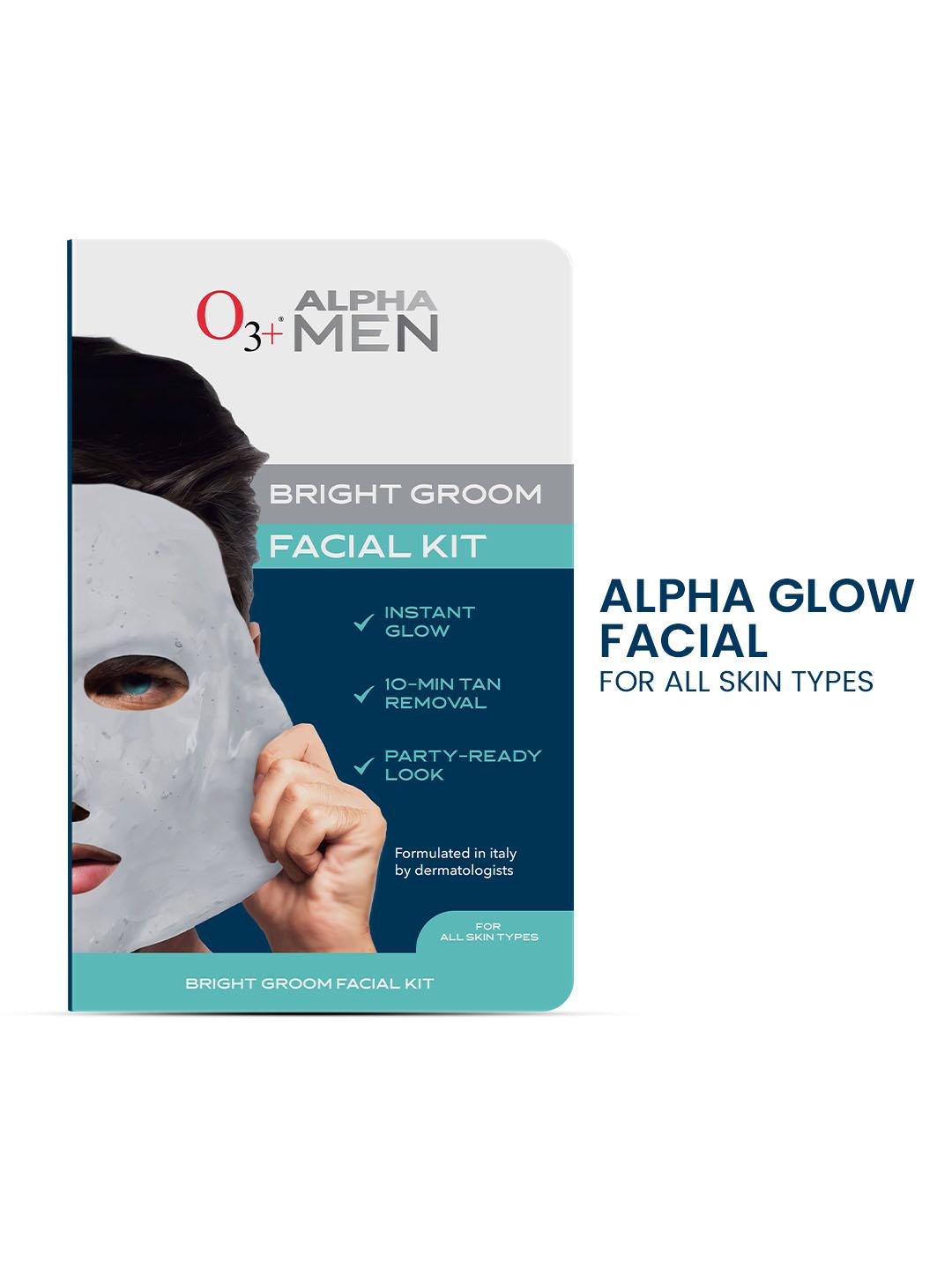 Buy O3+ Alpha Men Bright Groom Facial Kit 54 G + 2ml - - Personal Care for Men