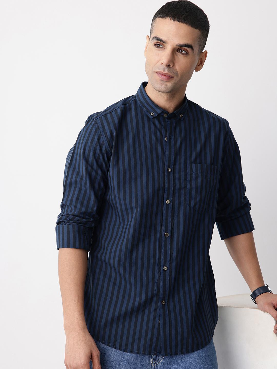 Mast & Harbour Striped Casual Shirt