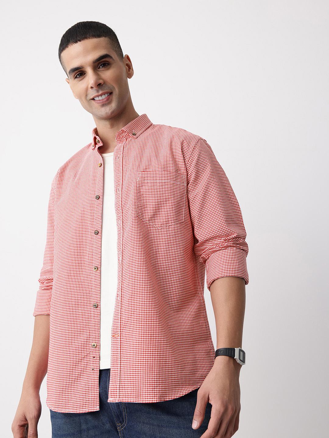 Mast & Harbour Micro Checked Pure Cotton Casual Shirt