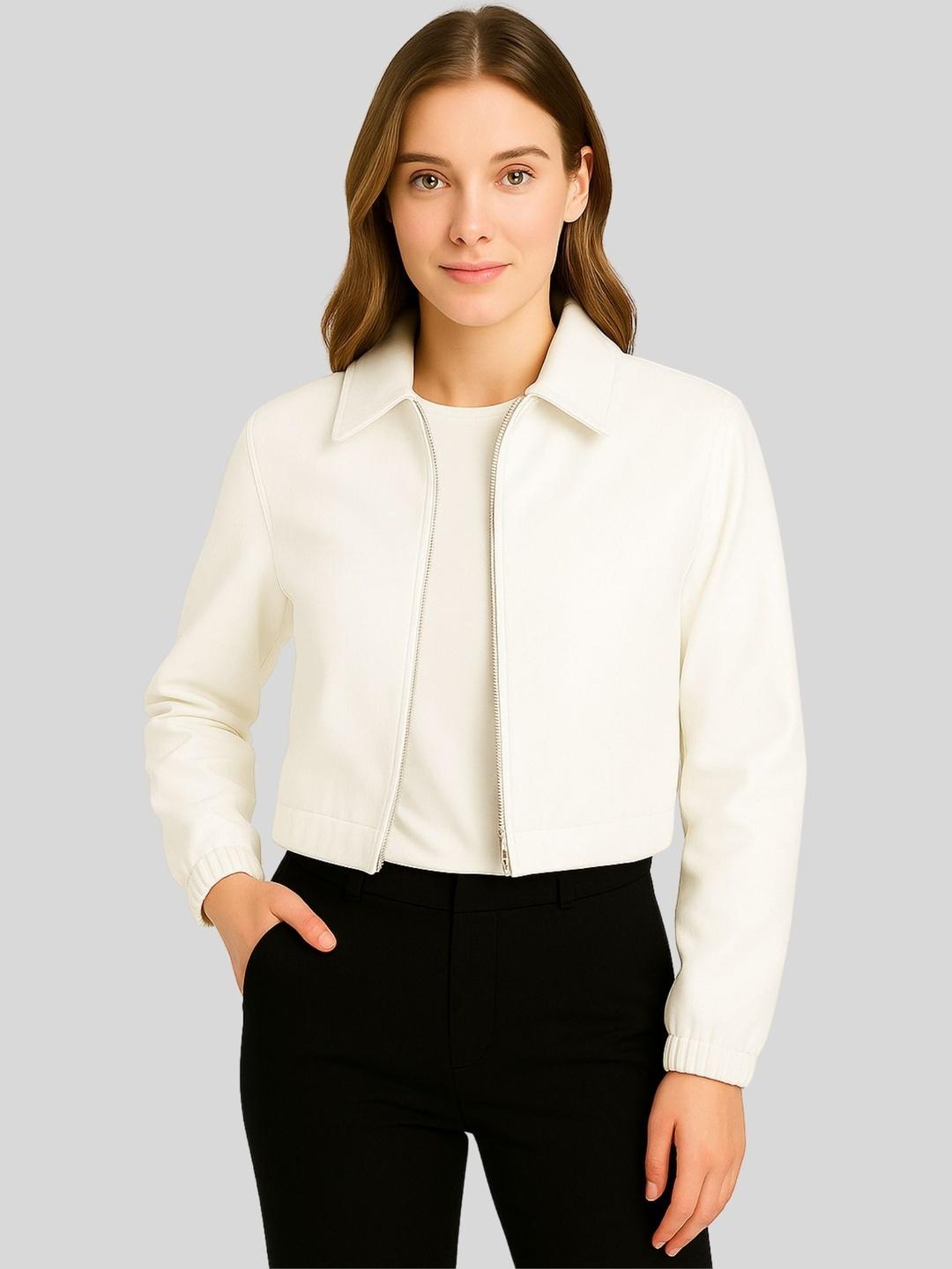 Raxedo Women Travel & Trekking Faux Leather Crop Jackets