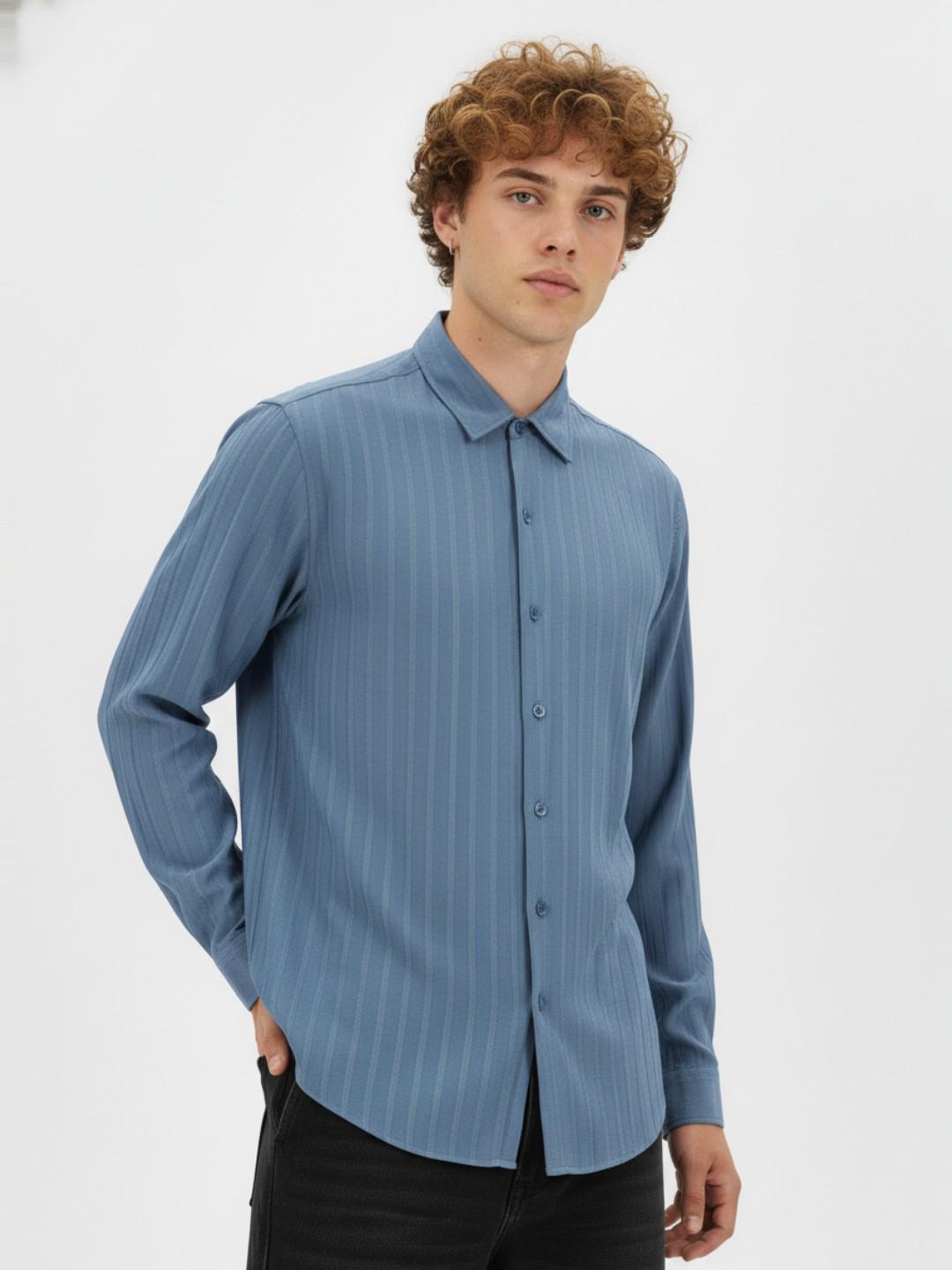 Buy Glitchez Relaxed Fit Vertical Striped Casual Shirt -  - Apparel for Men