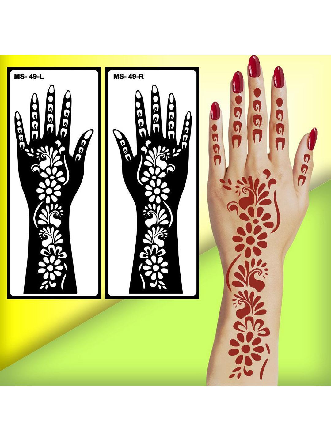 Buy VOORKOMS Mehndi Design Stencil Sticker - Bindi for Unisex 36723533 ...