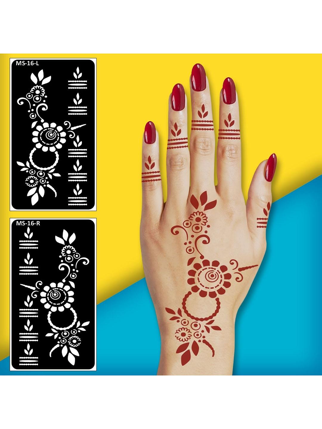 Buy VOORKOMS Mehndi Design Stencil Sticker - Bindi for Unisex 36723509 ...