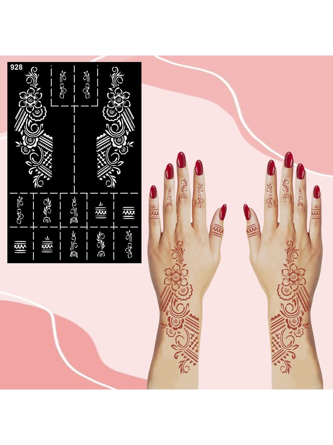 Buy VOORKOMS Mehndi Design Stencil Sticker - Bindi for Unisex 36723546 ...