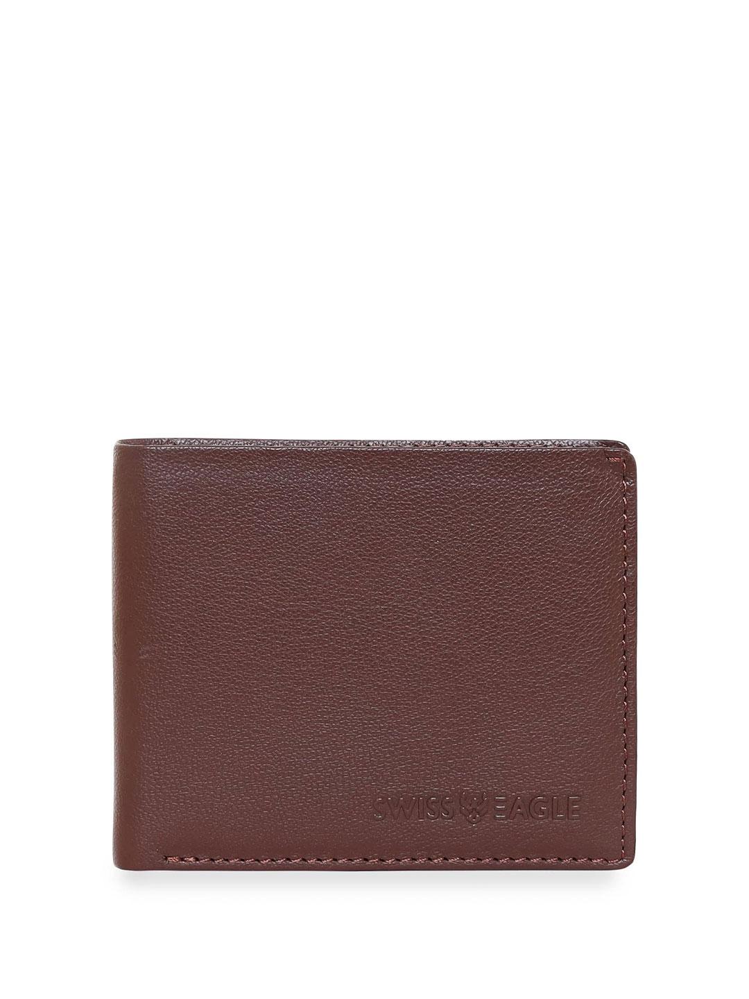 Buy Swiss Eagle Men Textured Leather Two Fold Wallet -  - Accessories for Men