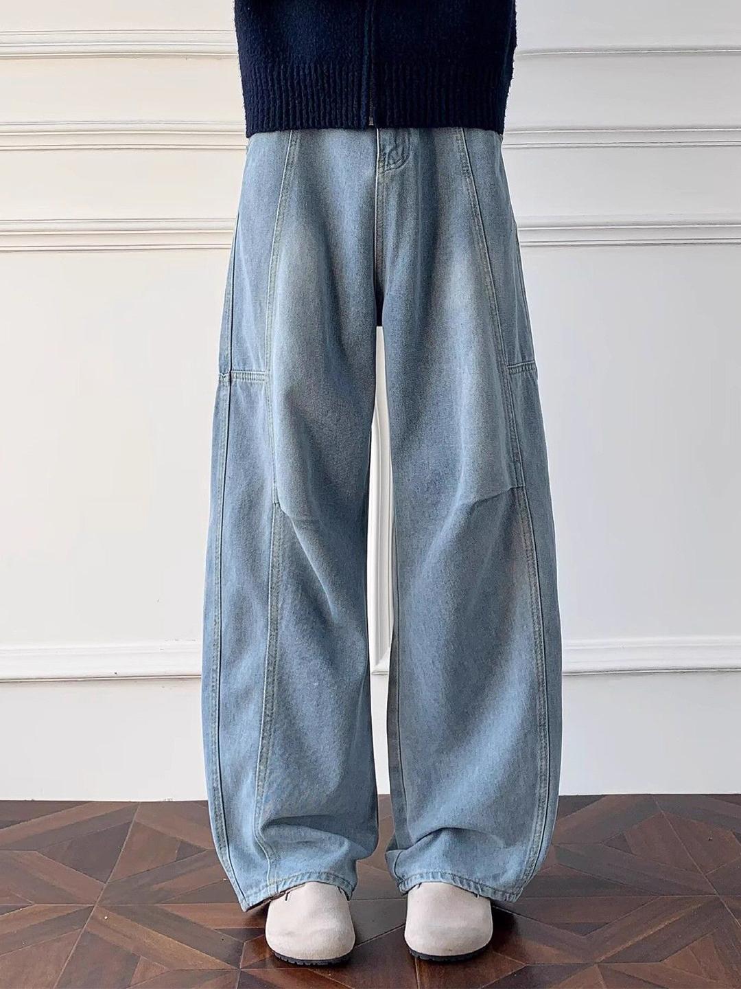 StyleCast x Revolte Men Wide Leg Mid-Rise Light Jeans