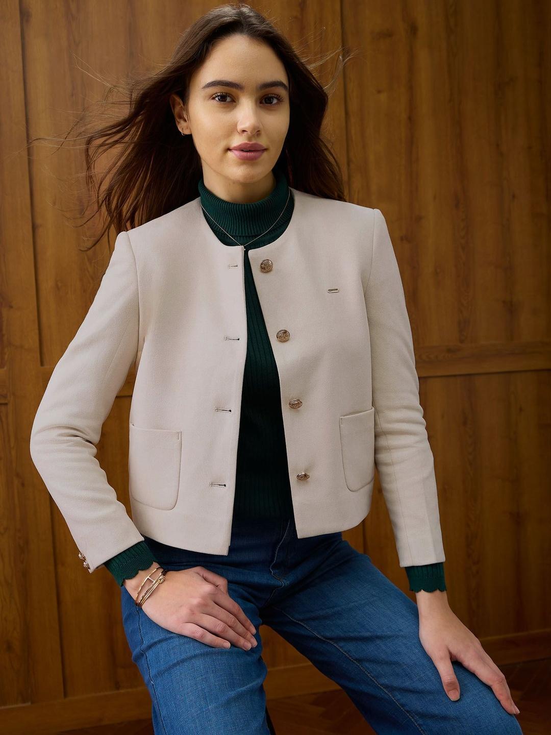 Buy U.S. Polo Assn. Round Neck Long Sleeves Jacket - Jackets for Women ...