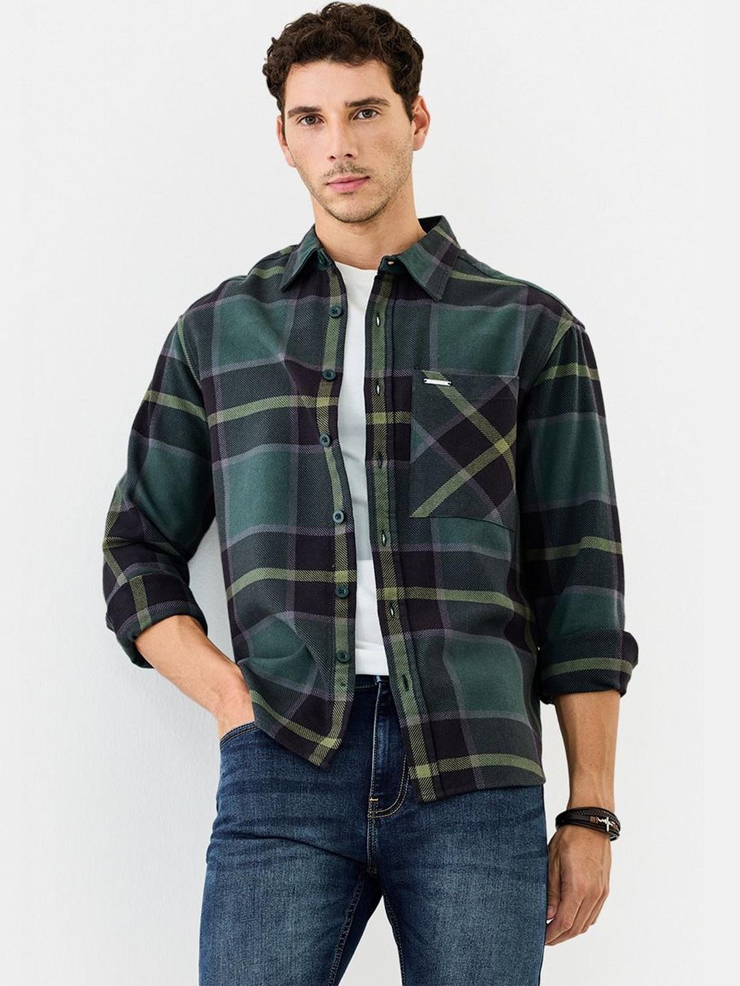 Snitch Men Checked Casual Shirt