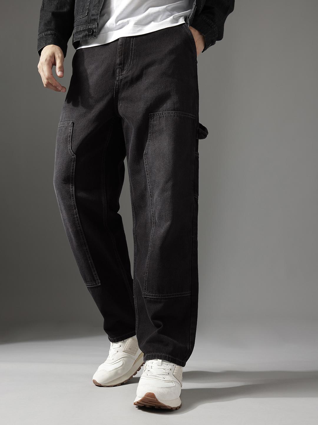 FCUK Men Baggy Light Fade Cargo Styles Pure Cotton Jeans