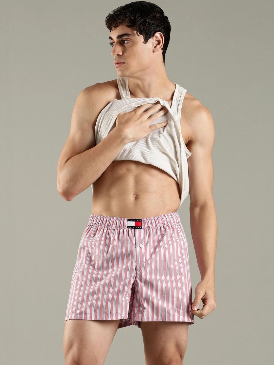 Buy Tommy Hilfiger Men Striped Mid Rise Cotton Boxer - - Apparel for Men
