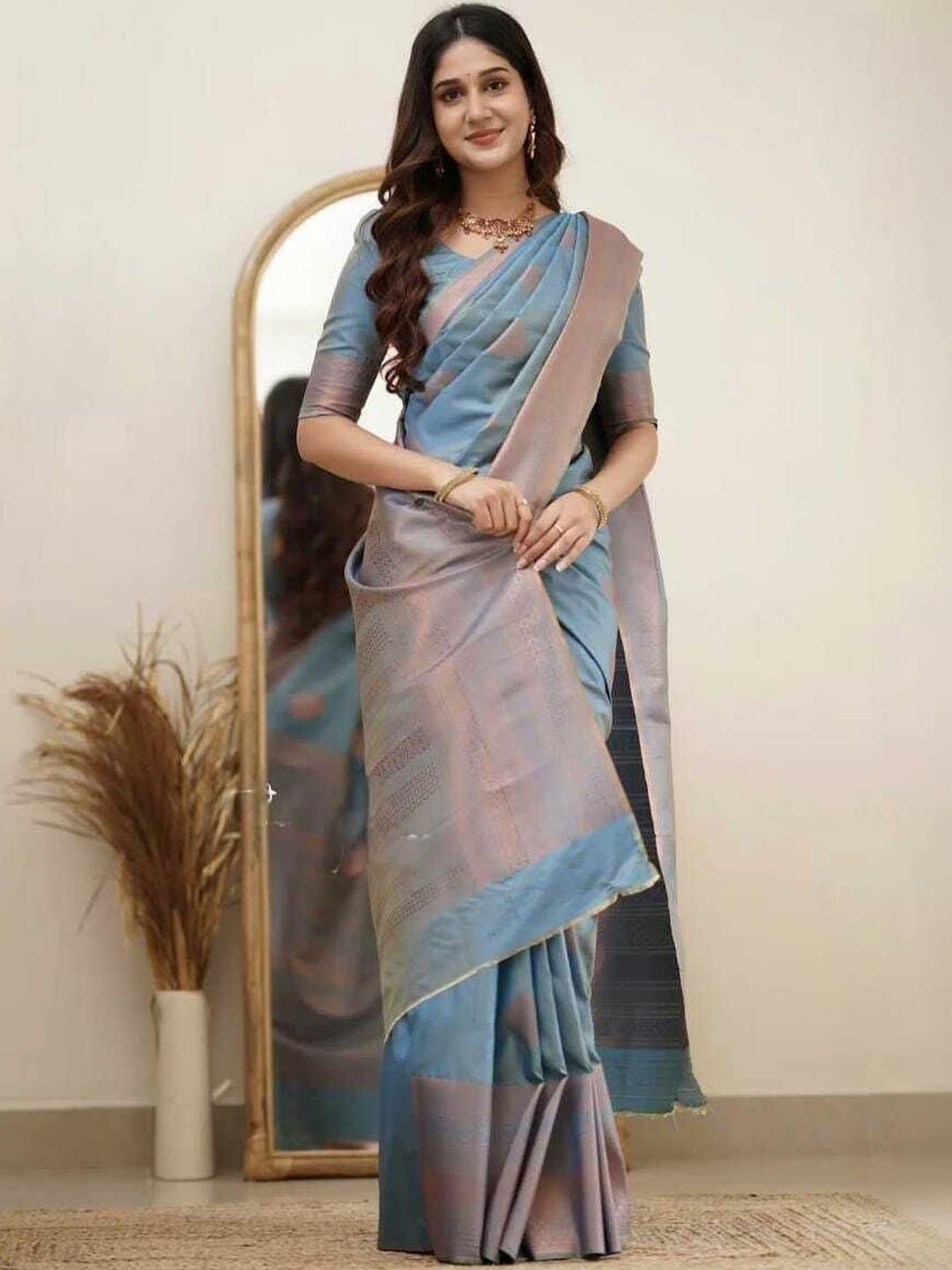 A Rozi Buy Arozi Woven Design Silk Blend Handloom Saree - Sarees for Women ...