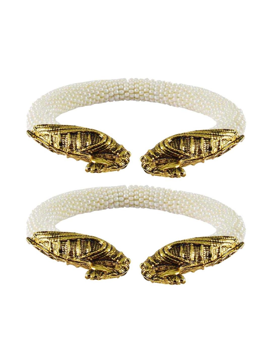 Buy Vidhya Kangan Set Of 2 Gold Plated Plus Size Bangle - - Accessories for Women