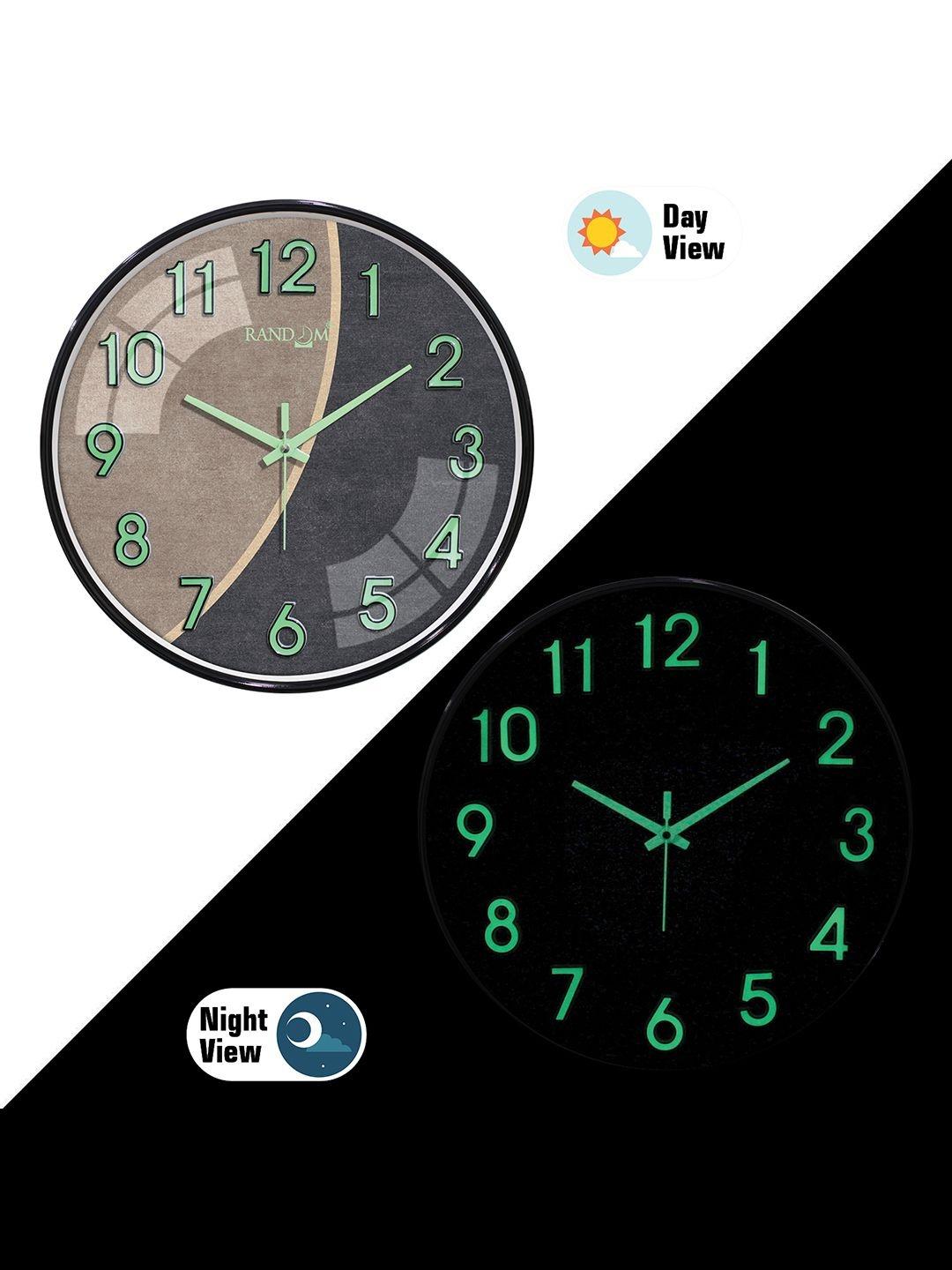 Buy RANDOM 3D Radium Numbers Green Luminous Hands Wall Clock With Sweep Silent Movement -  - Home for Unisex