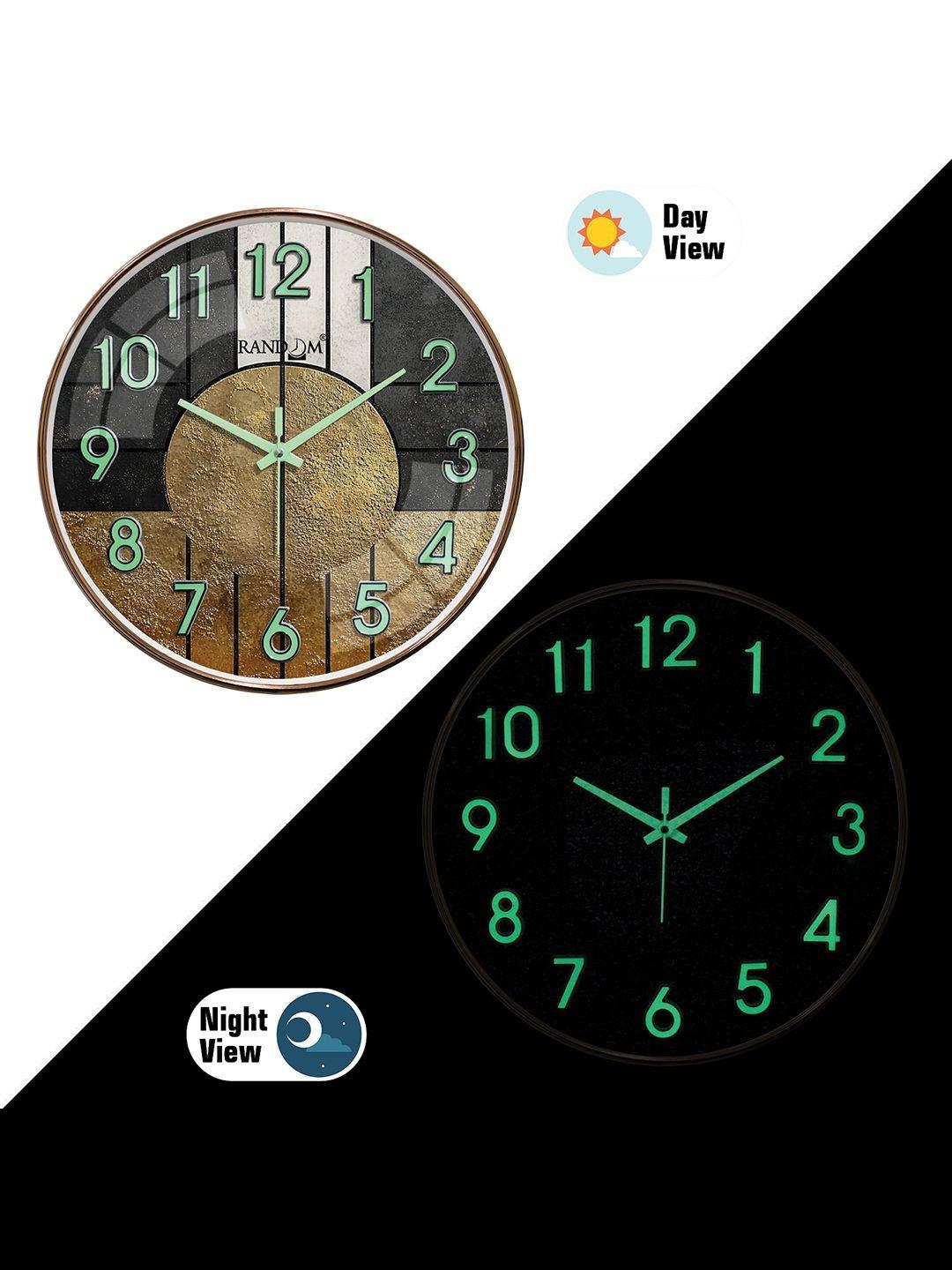Buy RANDOM 3D Radium Numbers Green Luminous Hands Wall Clock With Sweep Silent Movement -  - Home for Unisex