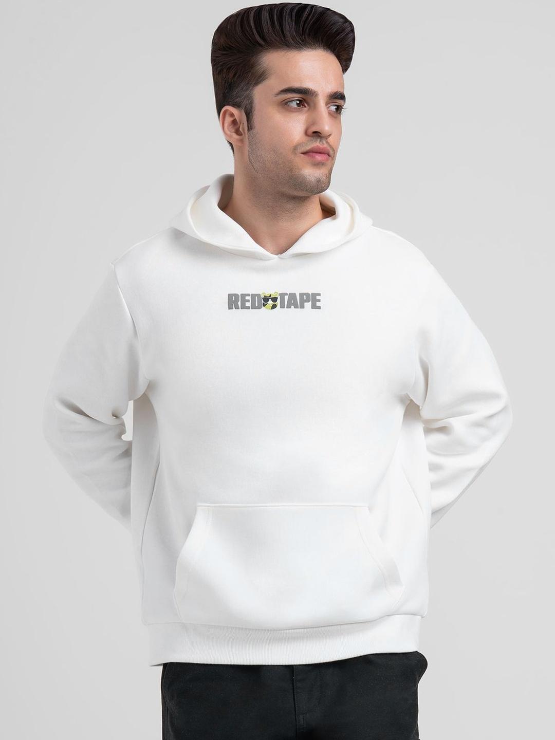 Red Tape Men Printed Hooded Sweatshirt Red - Image 1
