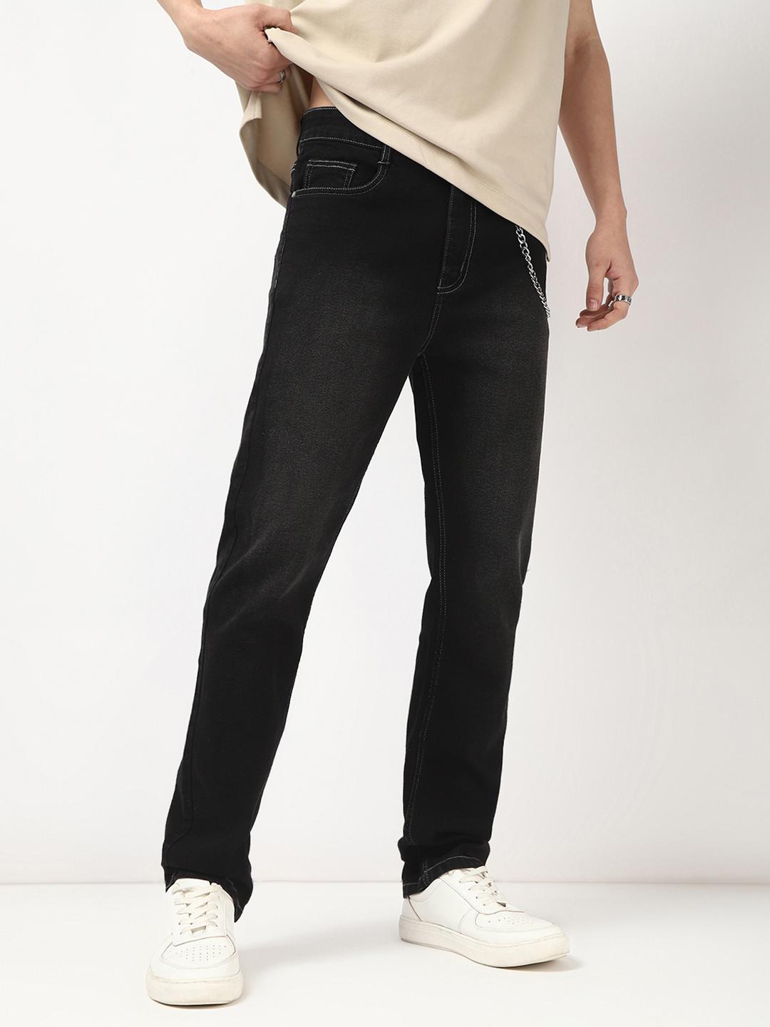 Urbano Fashion Men Straight Fit Mid-Rise Light Fade Stretchable Jeans