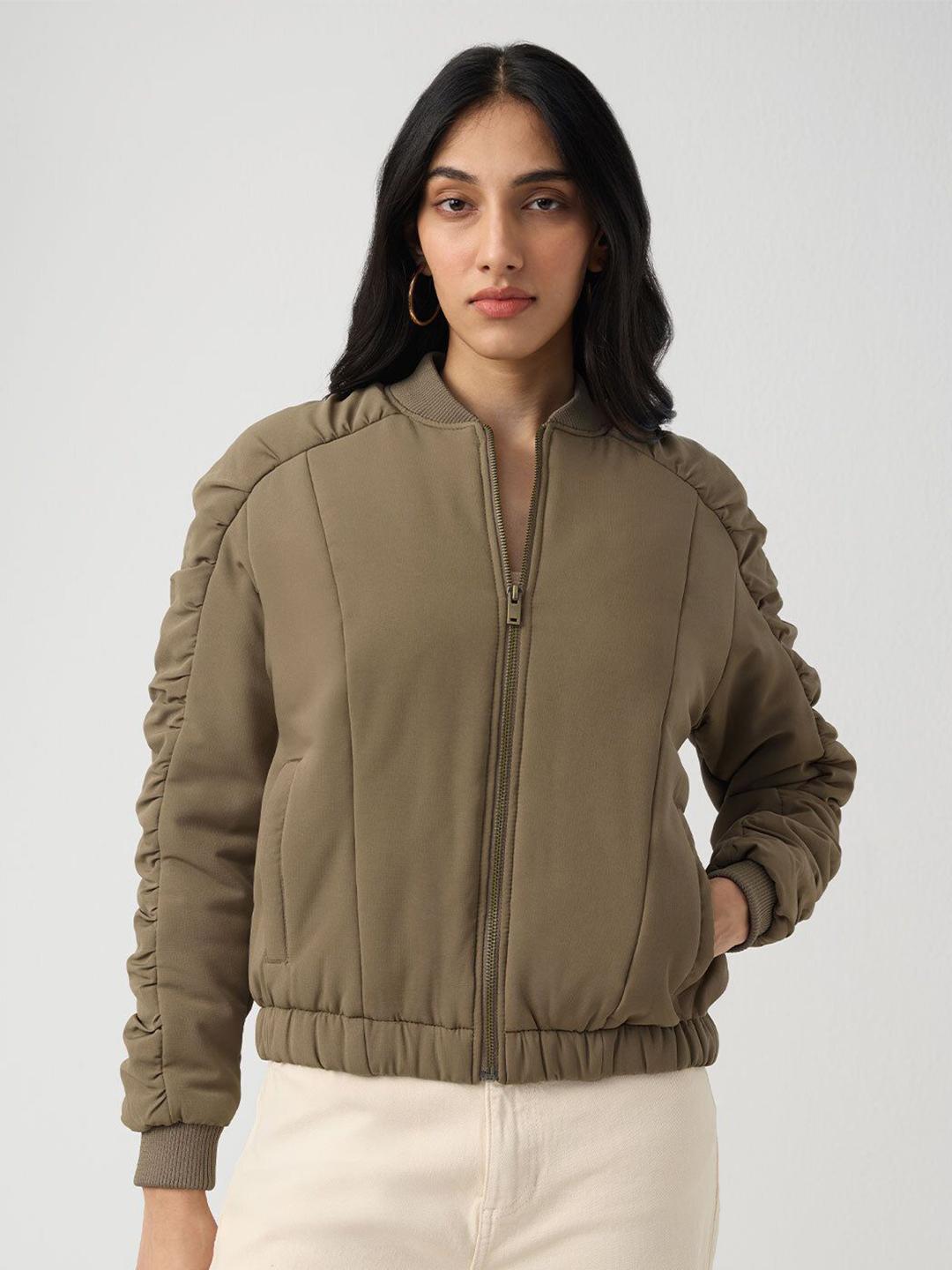 The Souled Store Brown Sugar Women Solid Polyester Oversized Puffer Jackets