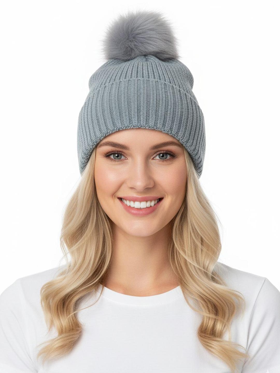 Buy Moda Rapido Women Woollen Cap With Pompom - Caps for Women 37289240 ...