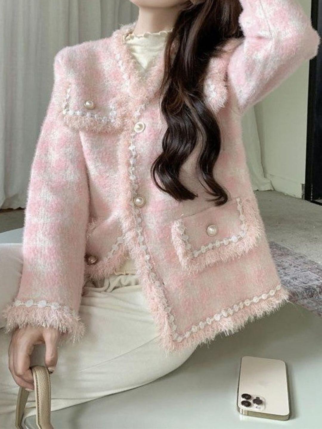 StyleCast Women Checked Open Front Jacket
