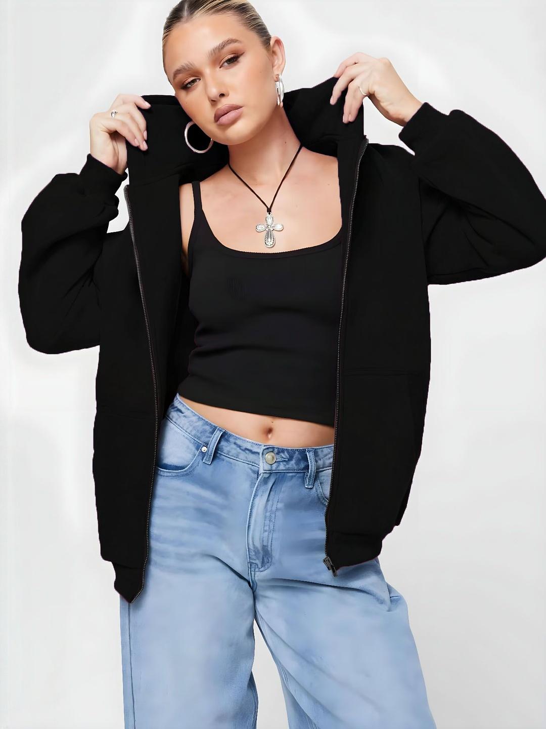 SZN Women Fleece Lightweight Open Front Jacket