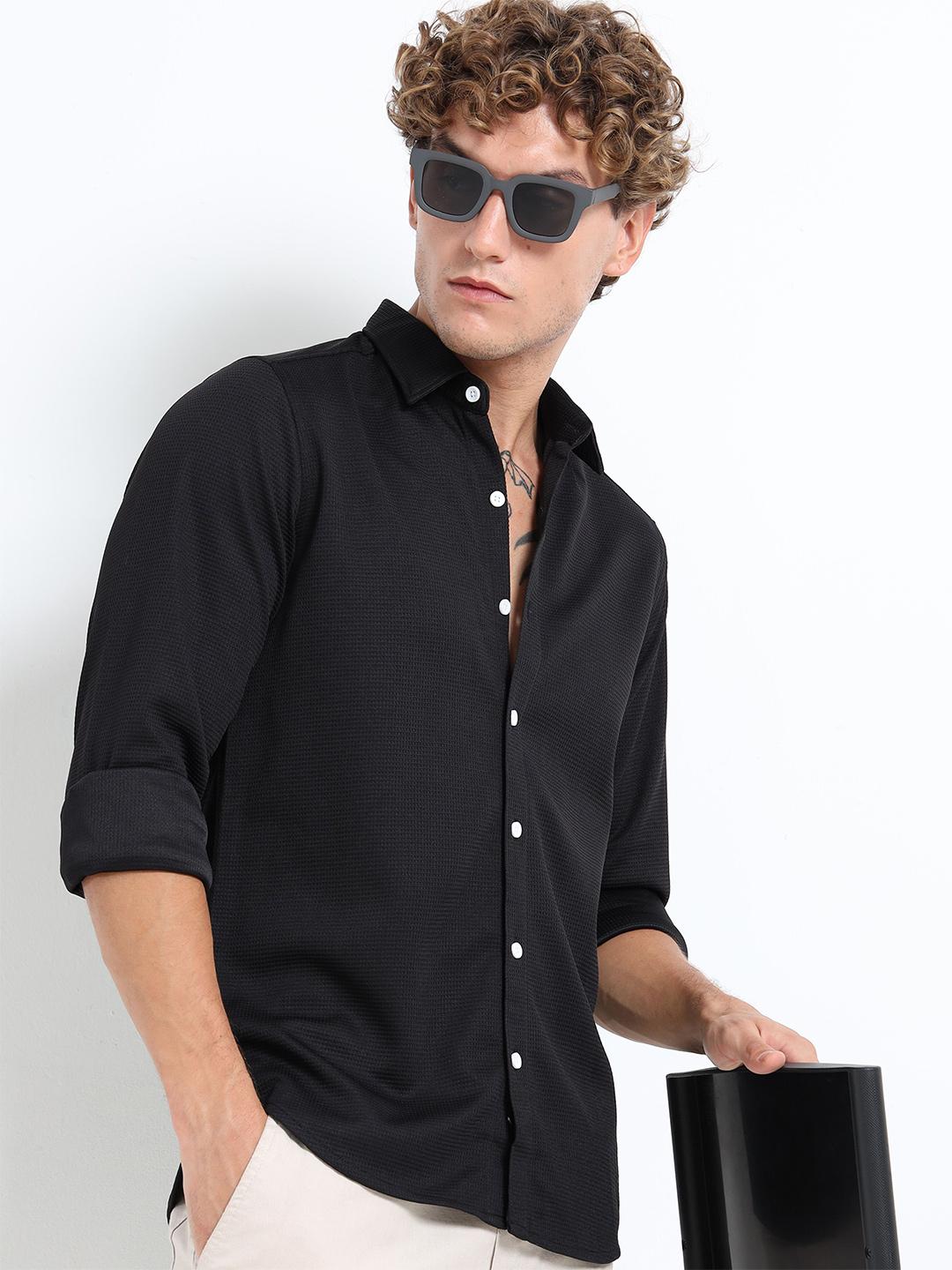MOHICANS Regular Fit Spread Collar Long Sleeves Casual Shirt