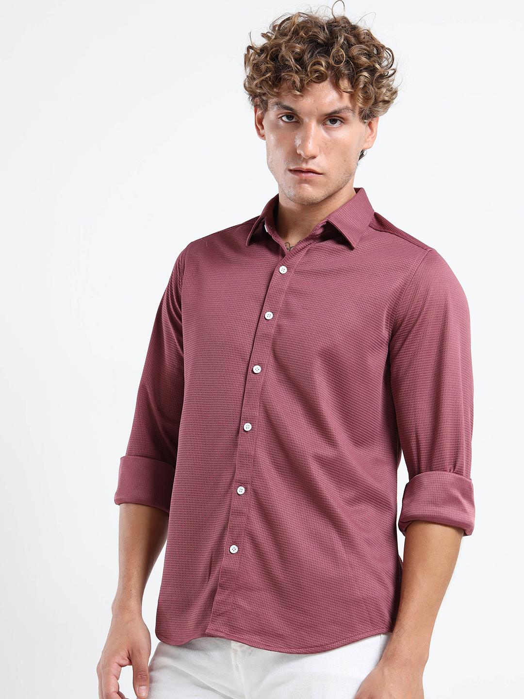 MOHICANS Regular Fit Spread Collar Long Sleeves Casual Shirt