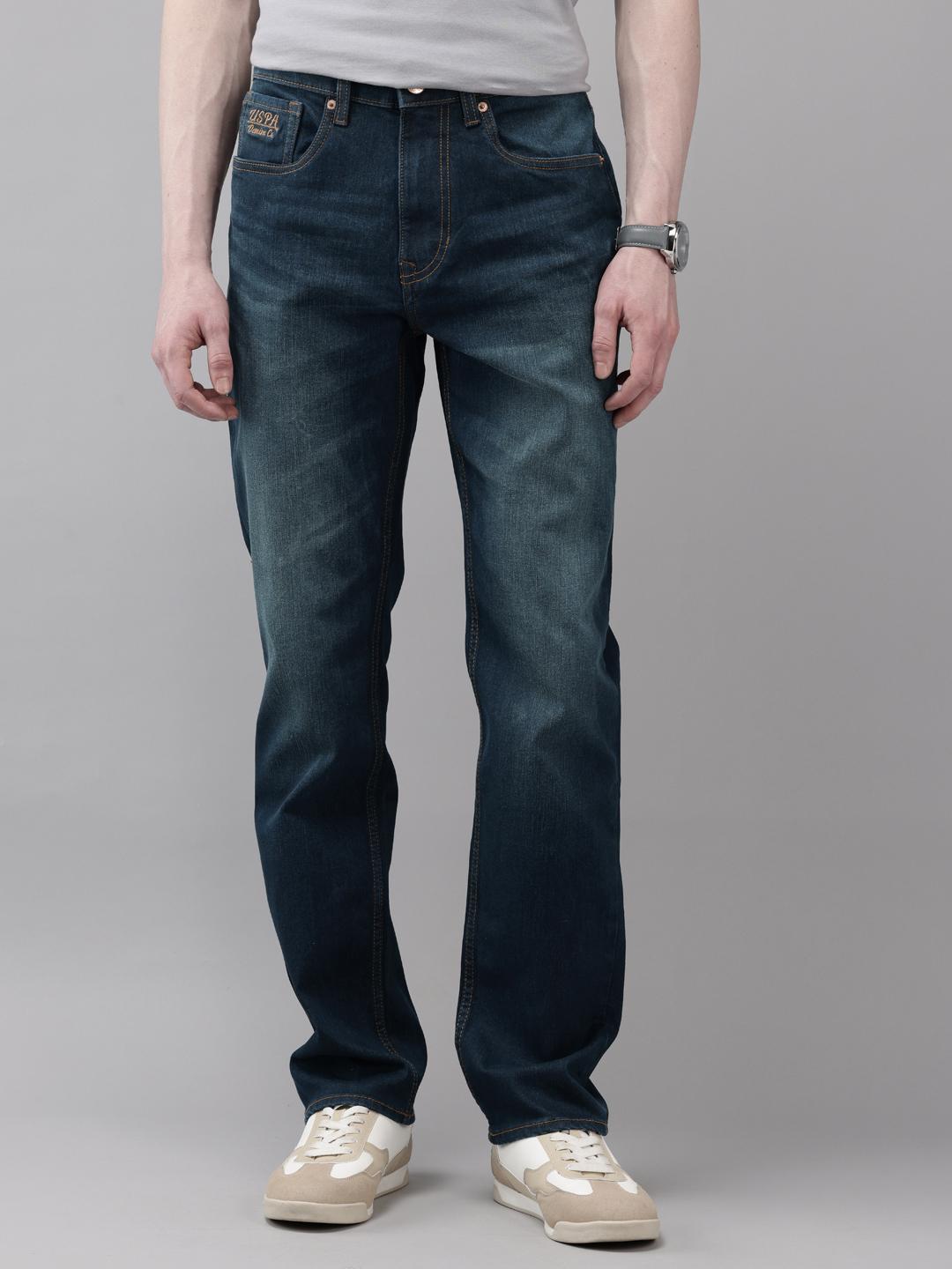 U.S. Polo Assn. Denim Co. Men Harold Slim Straight Fit Heavy Fade Stretchable Jeans