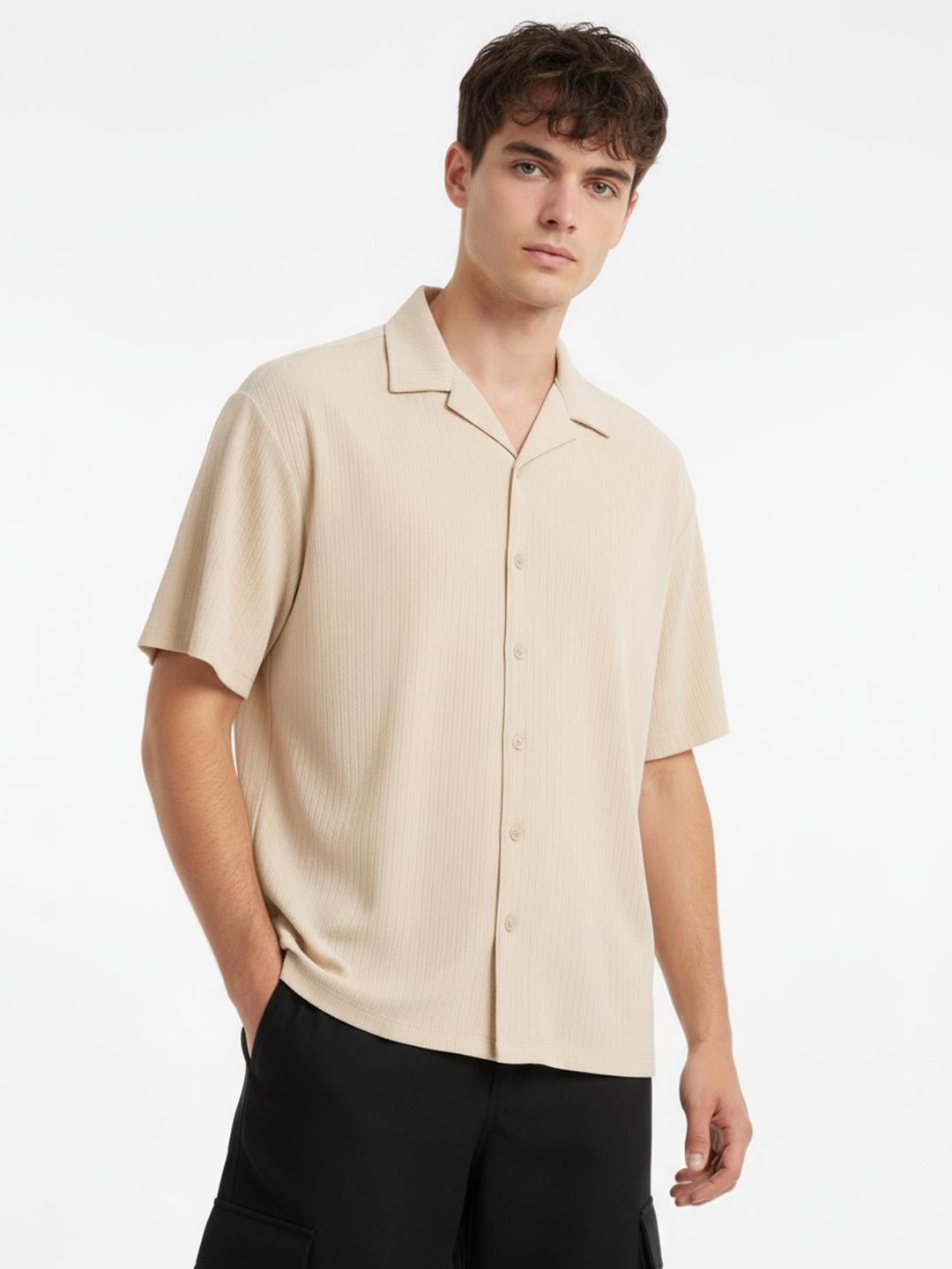 glitchez Textured Oversized Casual Shirt