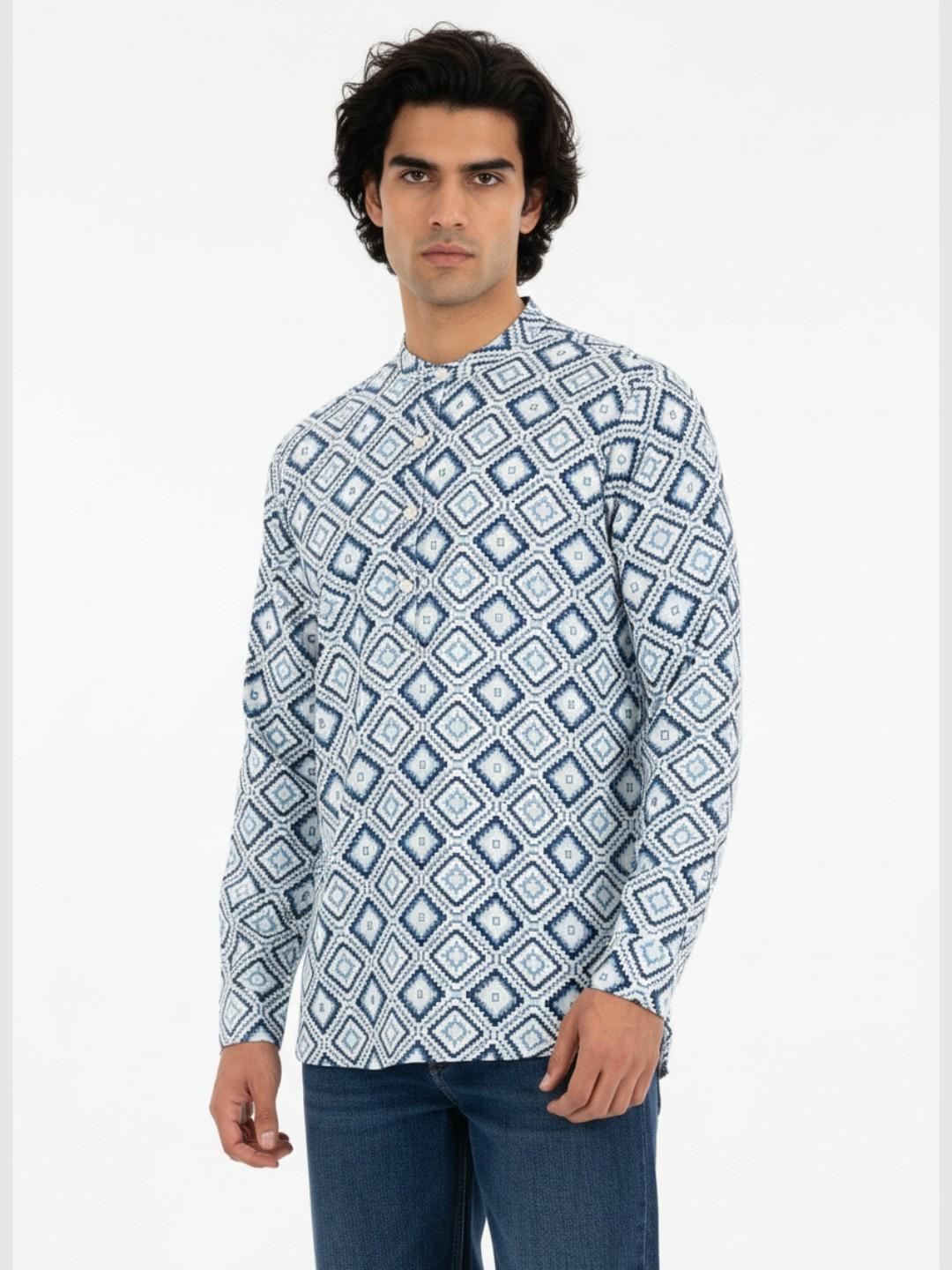 Anouk Rustic Men's Geometric Printed Kurta