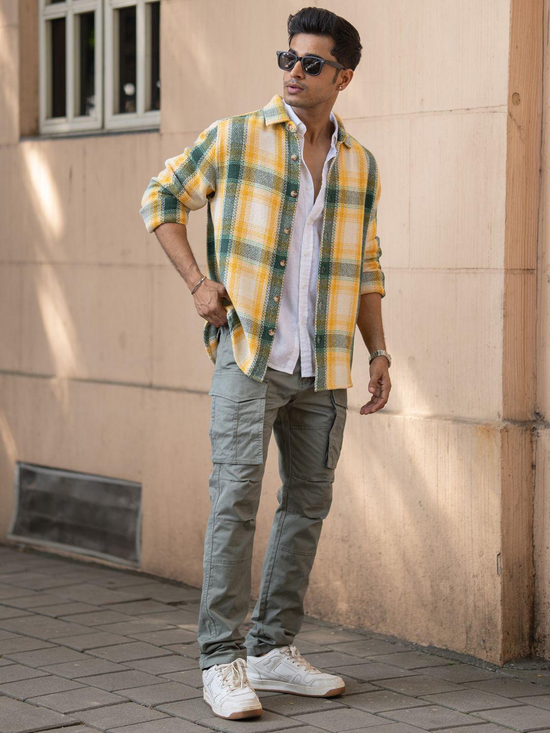 Powerlook Men Tartan Checks Checked Casual Shirt