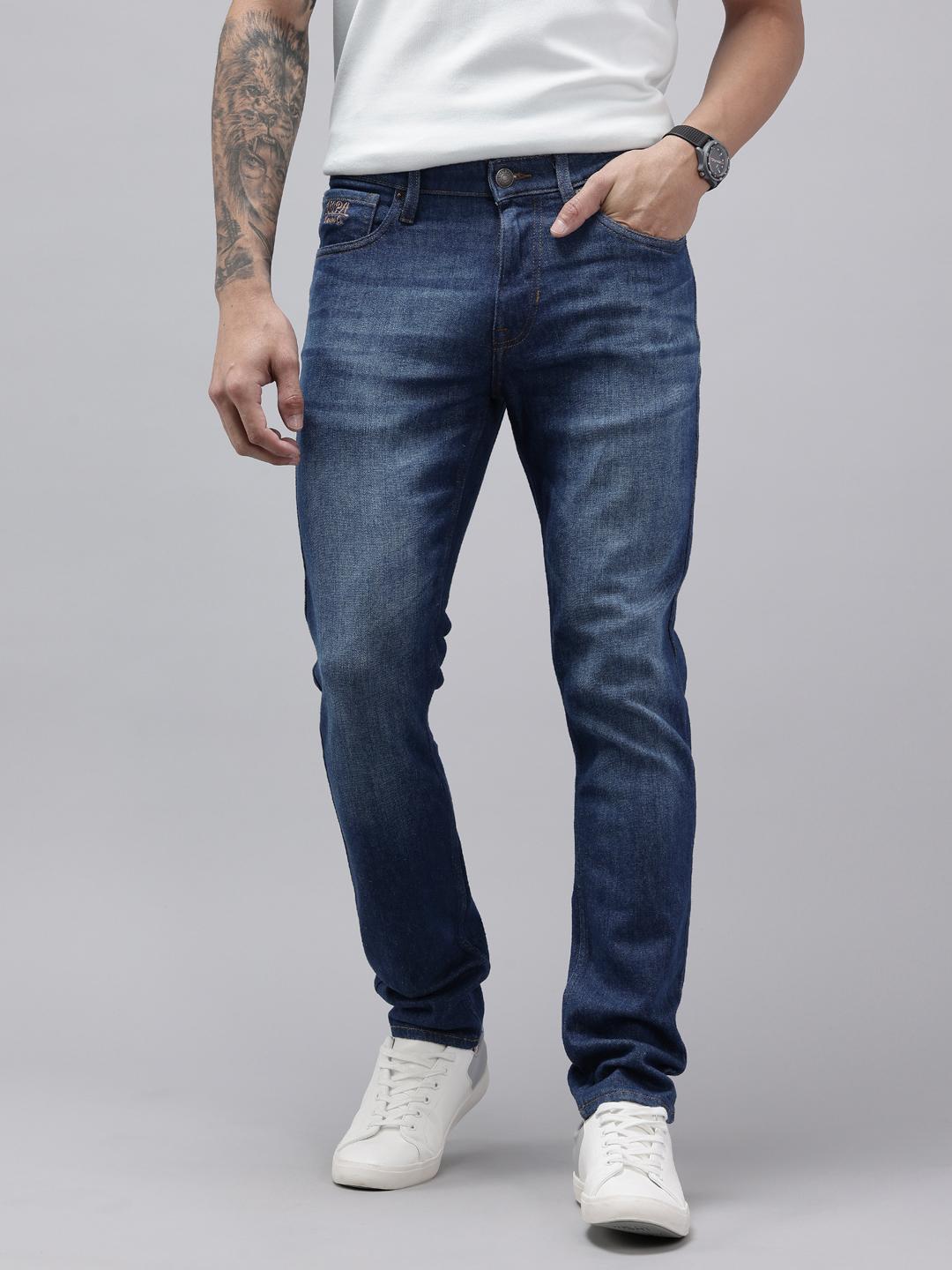 U.S. Polo Assn. Denim Co. Men Brandon Slim Tapered Fit Heavy Fade Stretchable Jeans