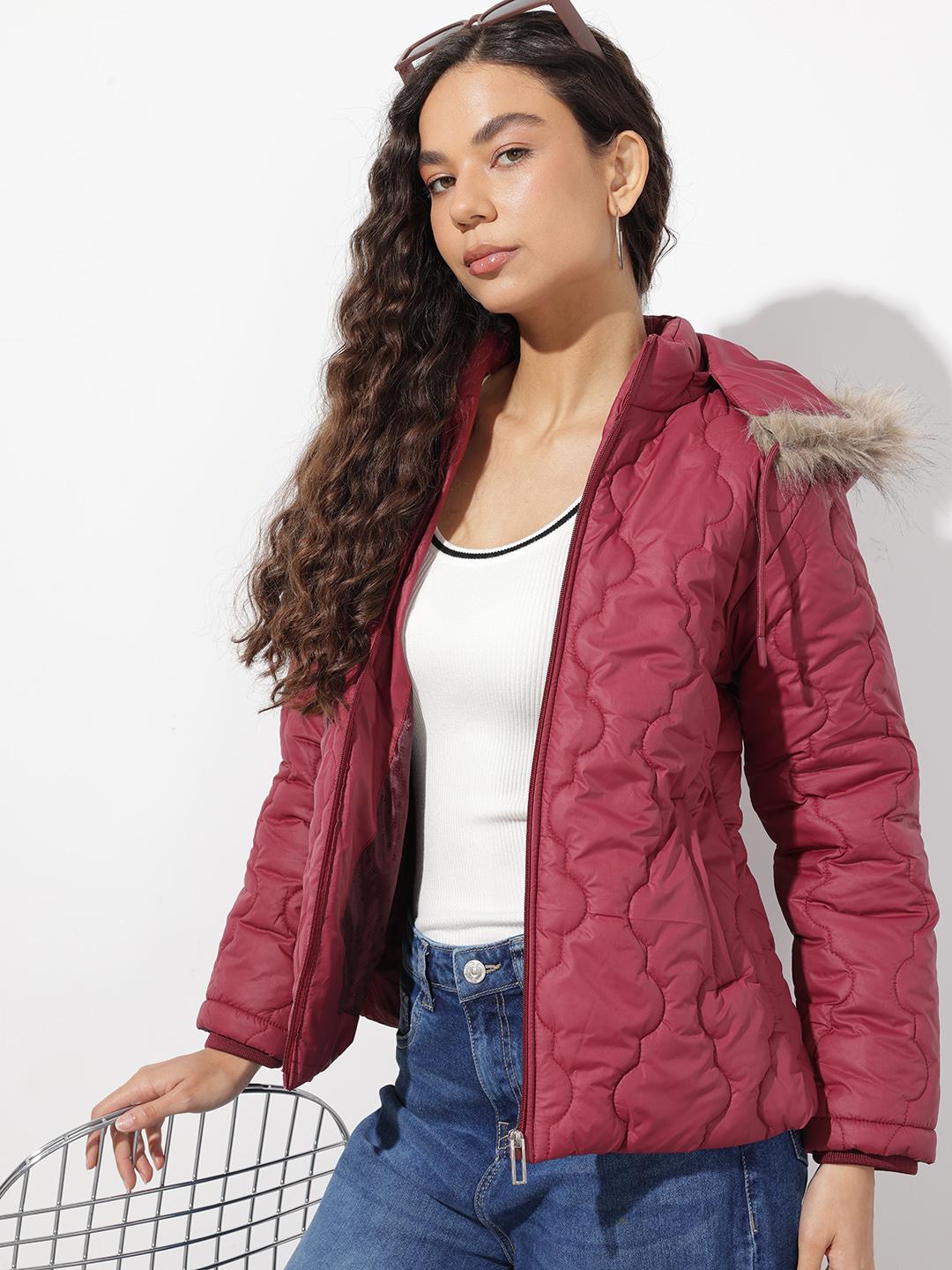 The Roadster Life Co. Faux Fur Detail Hooded Quilted Jacket