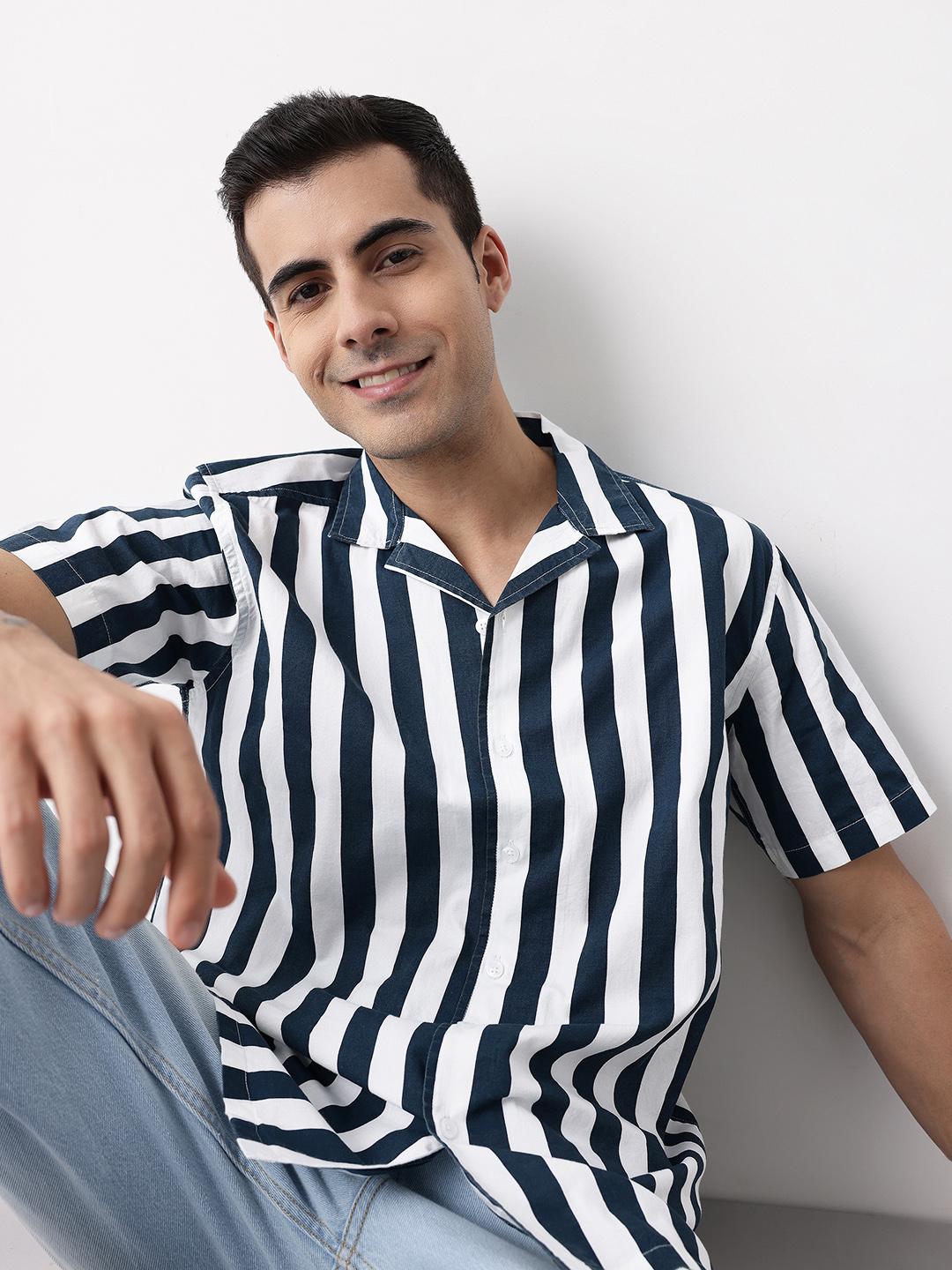 Mast & Harbour Vertical Stripes Pure Cotton Casual Shirt