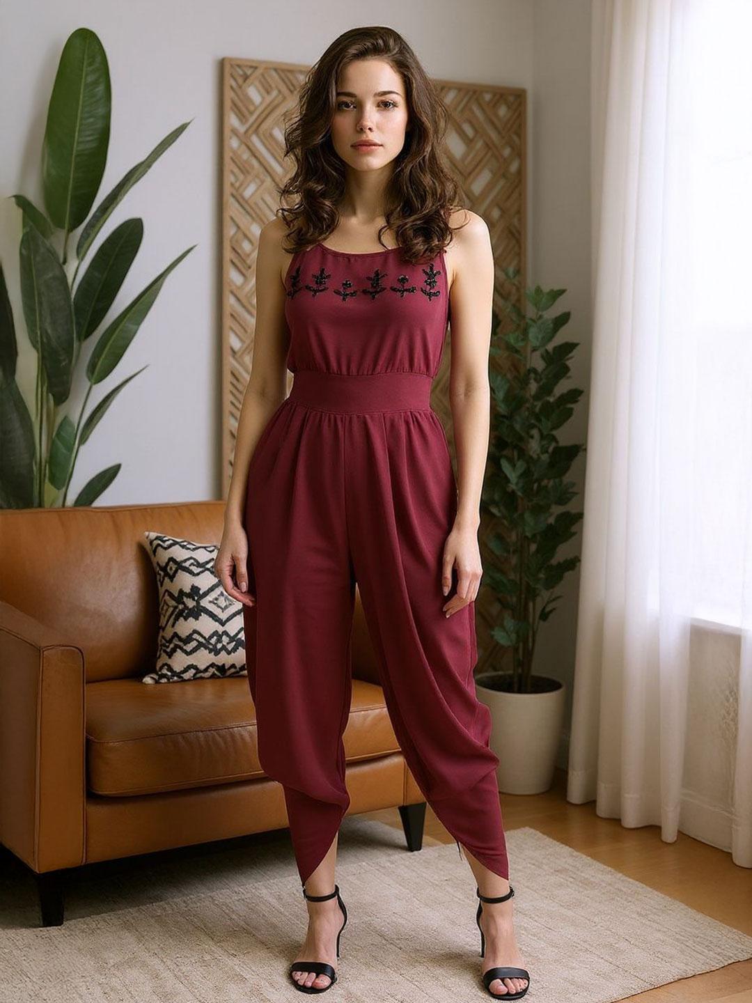 Girls White Dot Basic Jumpsuit With Embellished main image 0