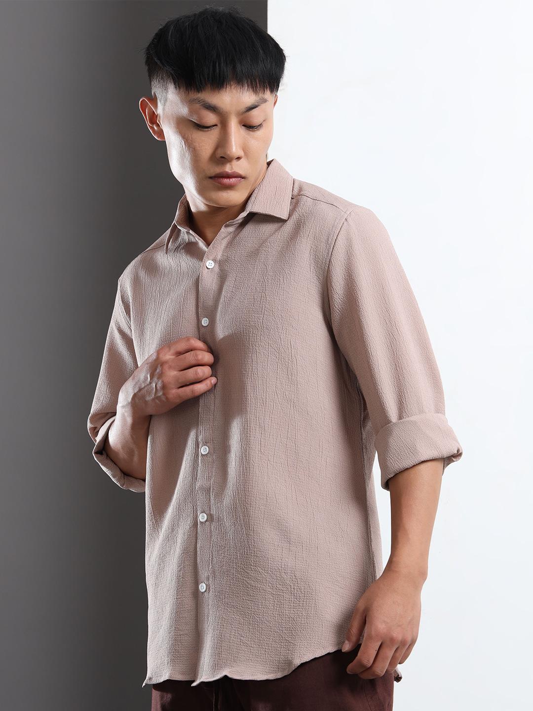 MOHICANS Regular Fit Spread Collar Long Sleeves Casual Shirt