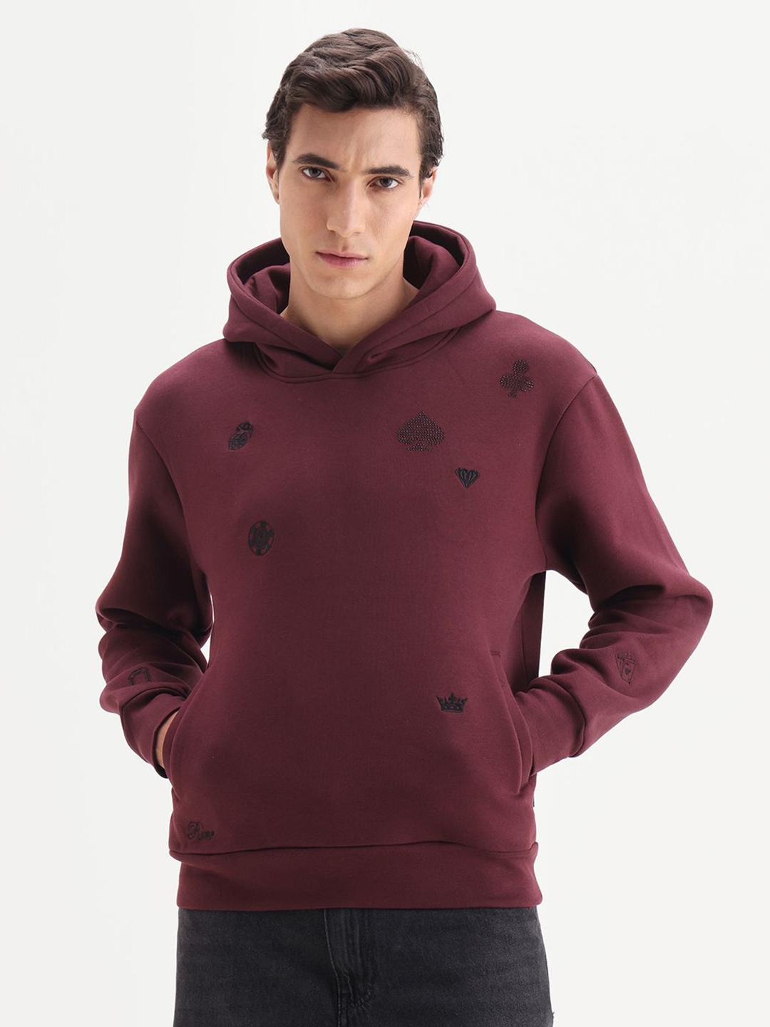 Rare Rabbit Gabbs Buy RARE RABBIT GABBS Men Conversational Embroidered Hooded Sweatshirt ...
