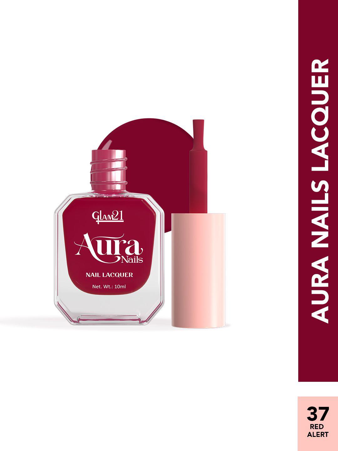 Buy GLAM21 Aura High Shine Nails Lacquer   10 Ml   Red Alert 37 -  - Personal Care for Women