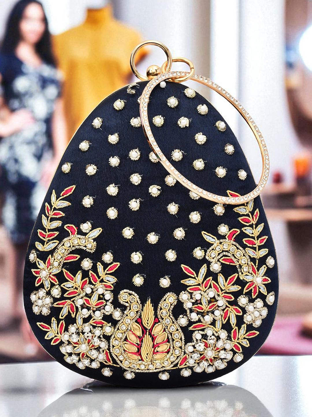 Buy FOR THE BEAUTIFUL YOU Embroidered Embellished Box Clutch -  - Accessories for Women