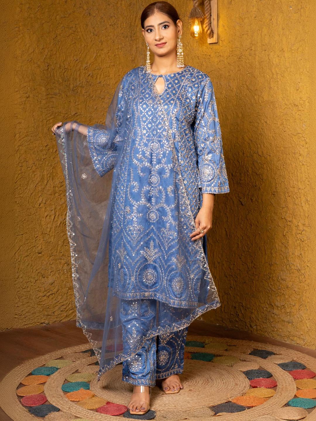 Buy Urban Sundari Ethnic Motifs Embroidered Sequinned Kurta With ...