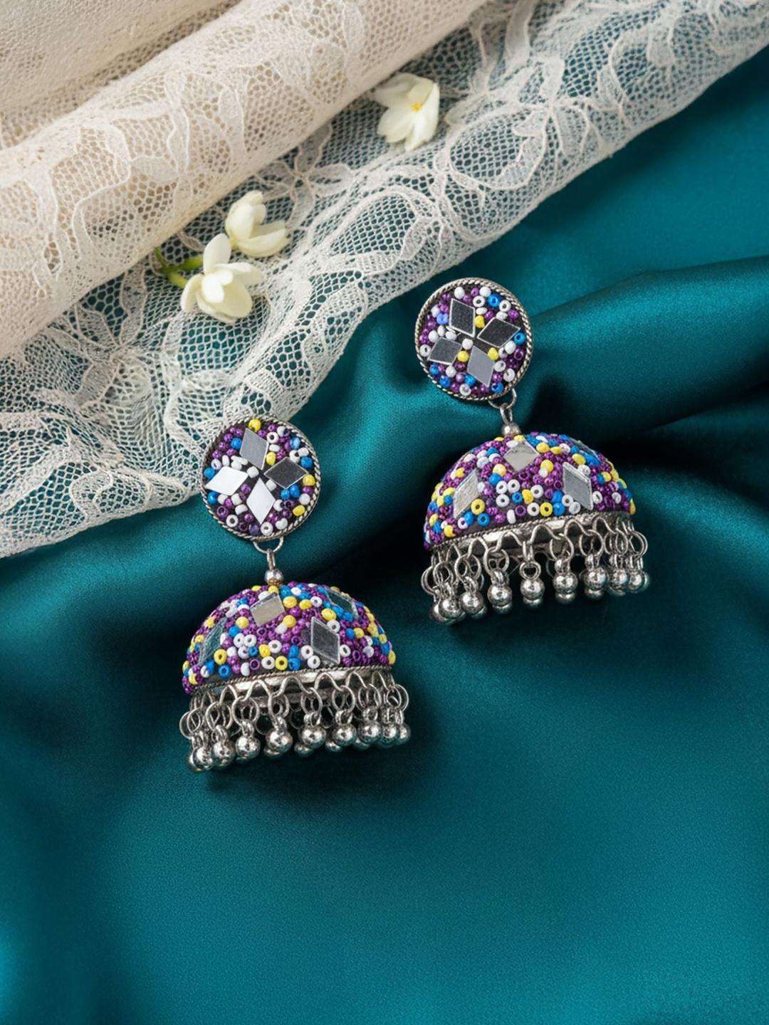 Jhumka Rhinestone Buy PRIVIU Rhinestone Studded Dome Shaped Jhumkas - Earrings for Women ...