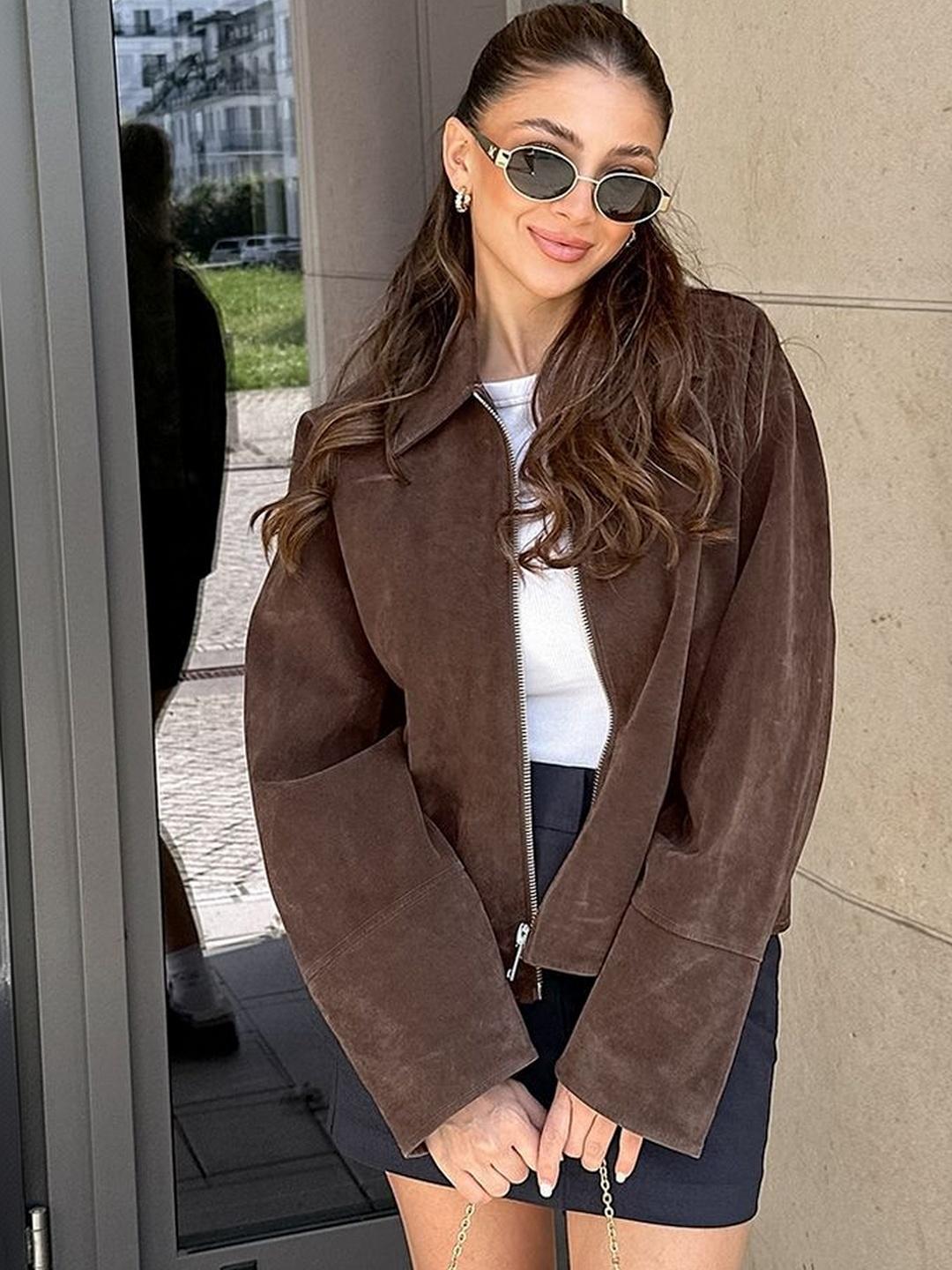 LULU & SKY Women Solid Zipper Tailored Jacket