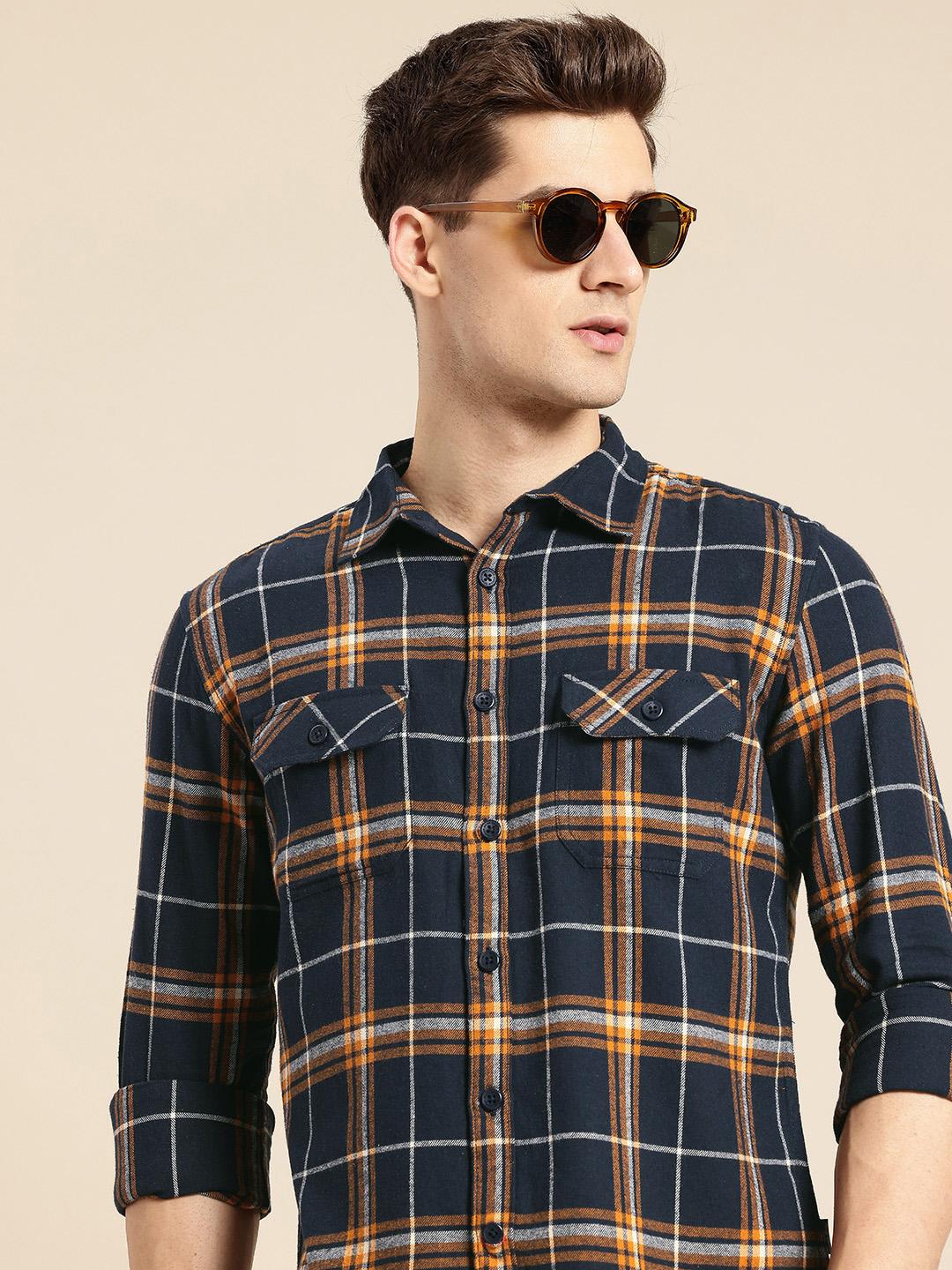 Being Human Tartan Checked Pure Cotton Casual Shirt