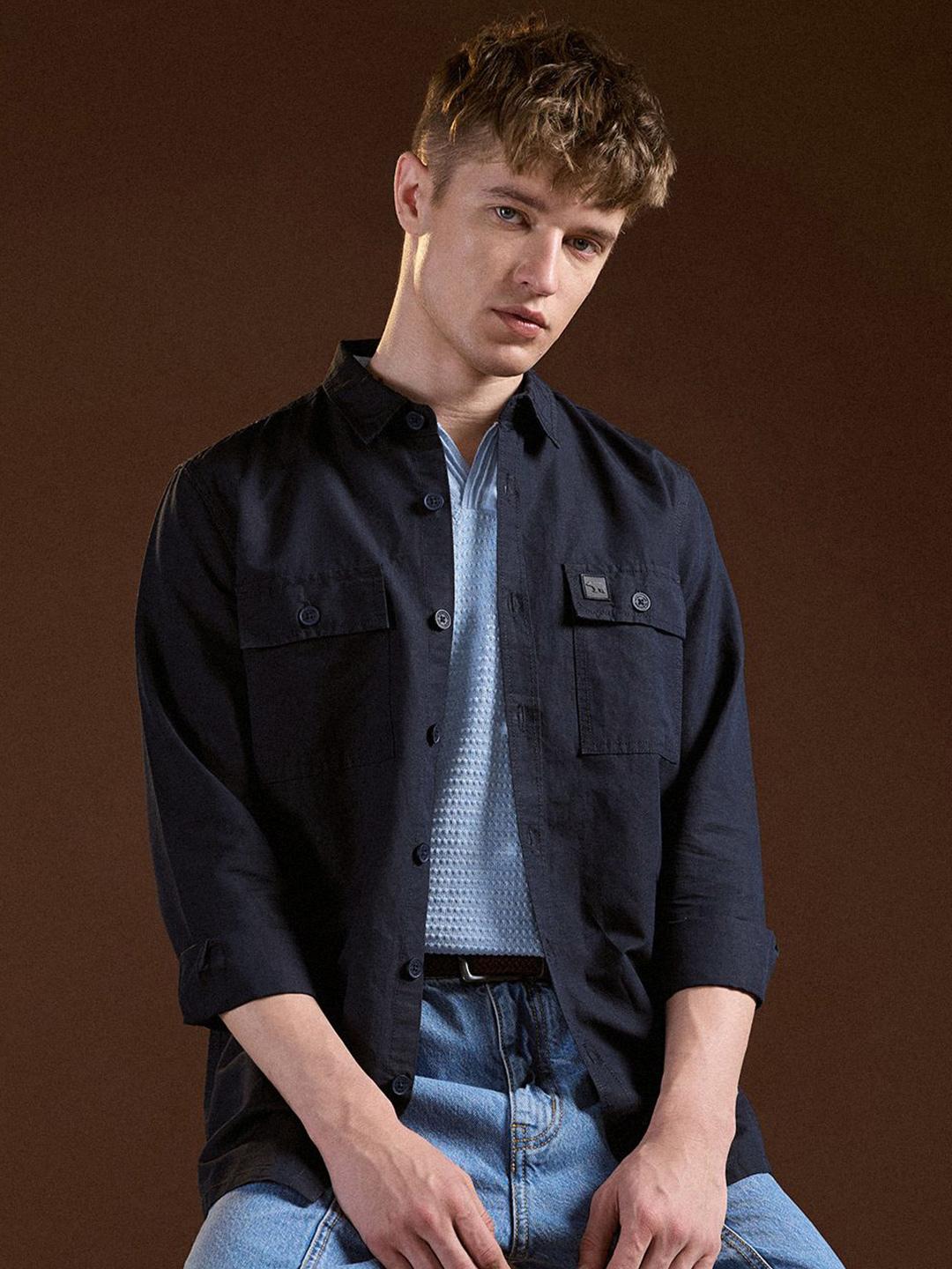 THE BEAR HOUSE Men Slim Fit Opaque Casual Shirt