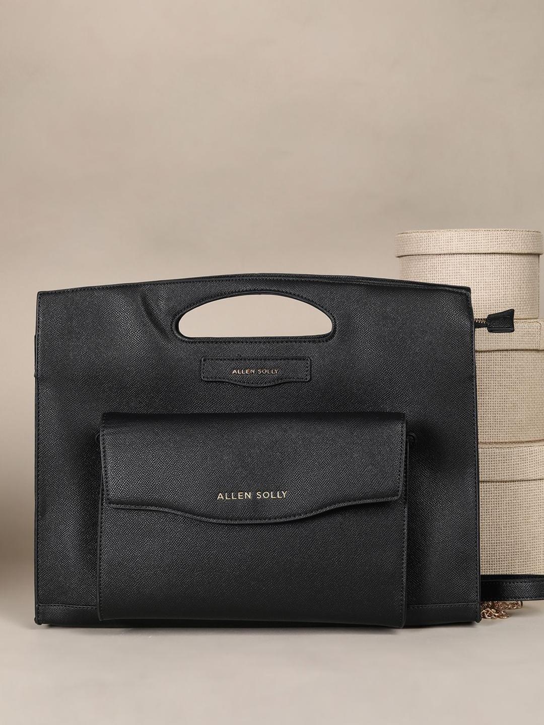 Buy Allen Solly Woman Textured PU Structured Handheld Bag - Handbags ...