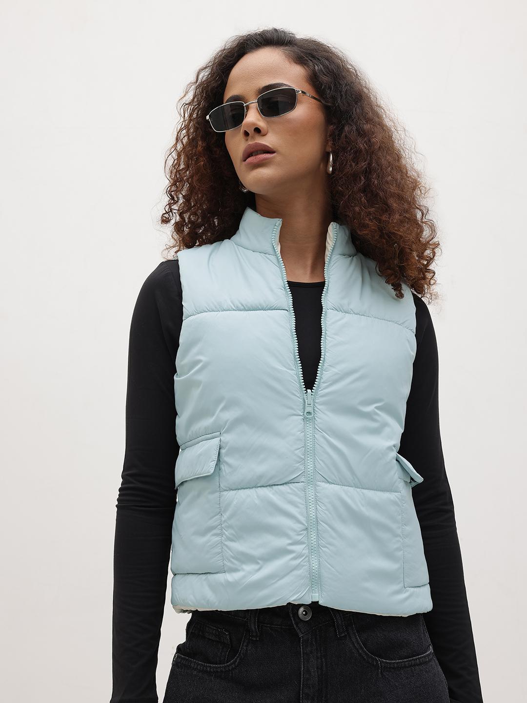 Buy The Roadster Life Co. Mock Collar Reversible Padded Gilet -  - Apparel for Women
