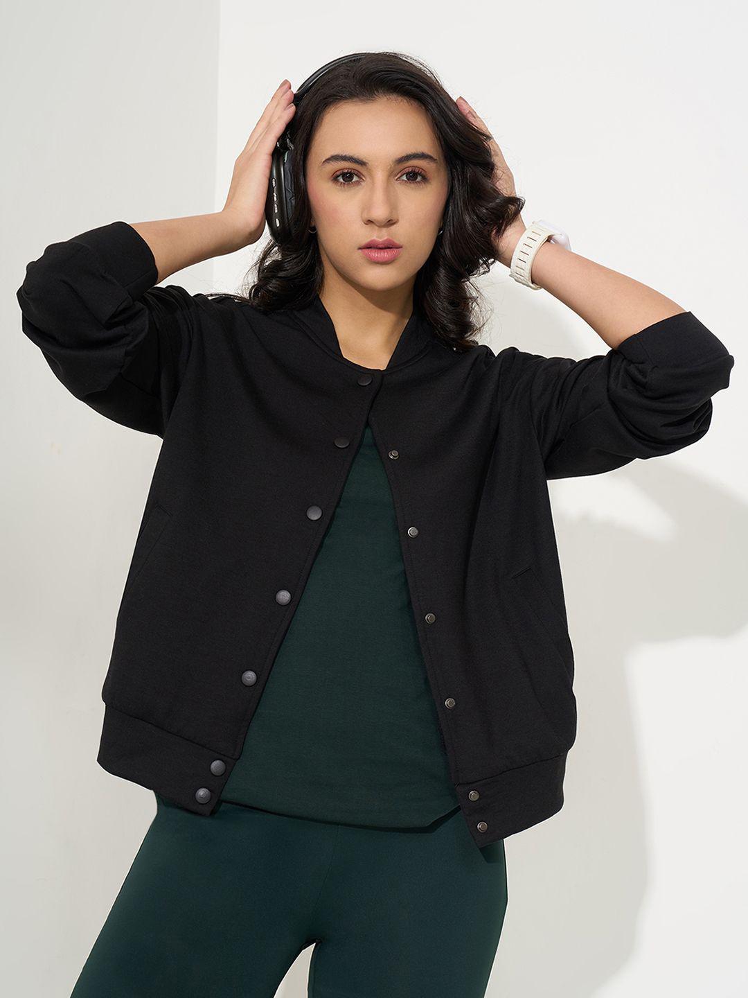 Ajile by Pantaloons Collarless Long Sleeves Faux Fur Trim Crop Tailored Jacket